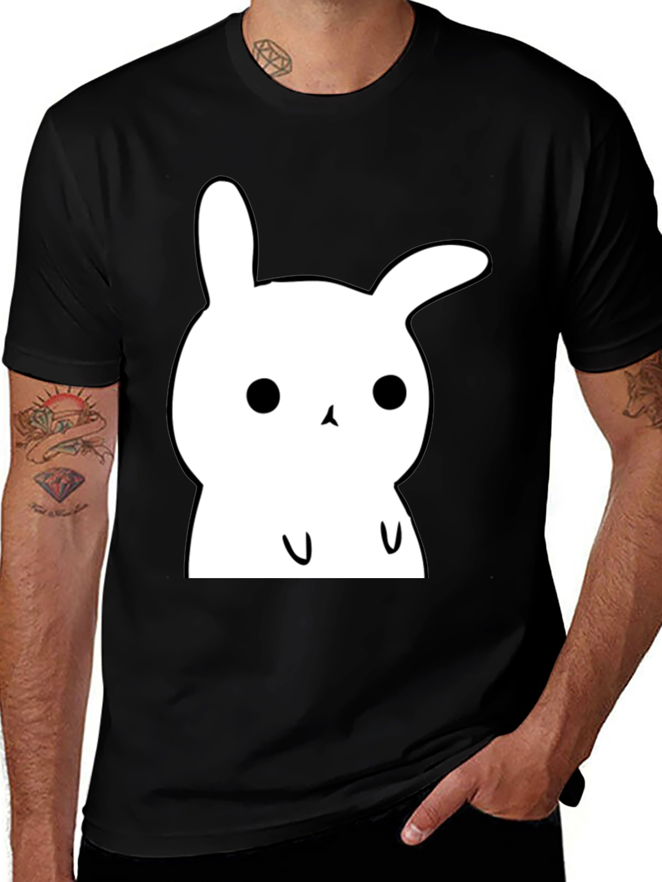 Variant 9 of Cute Bunny Graphic T-Shirt - Soft Cotton Tee