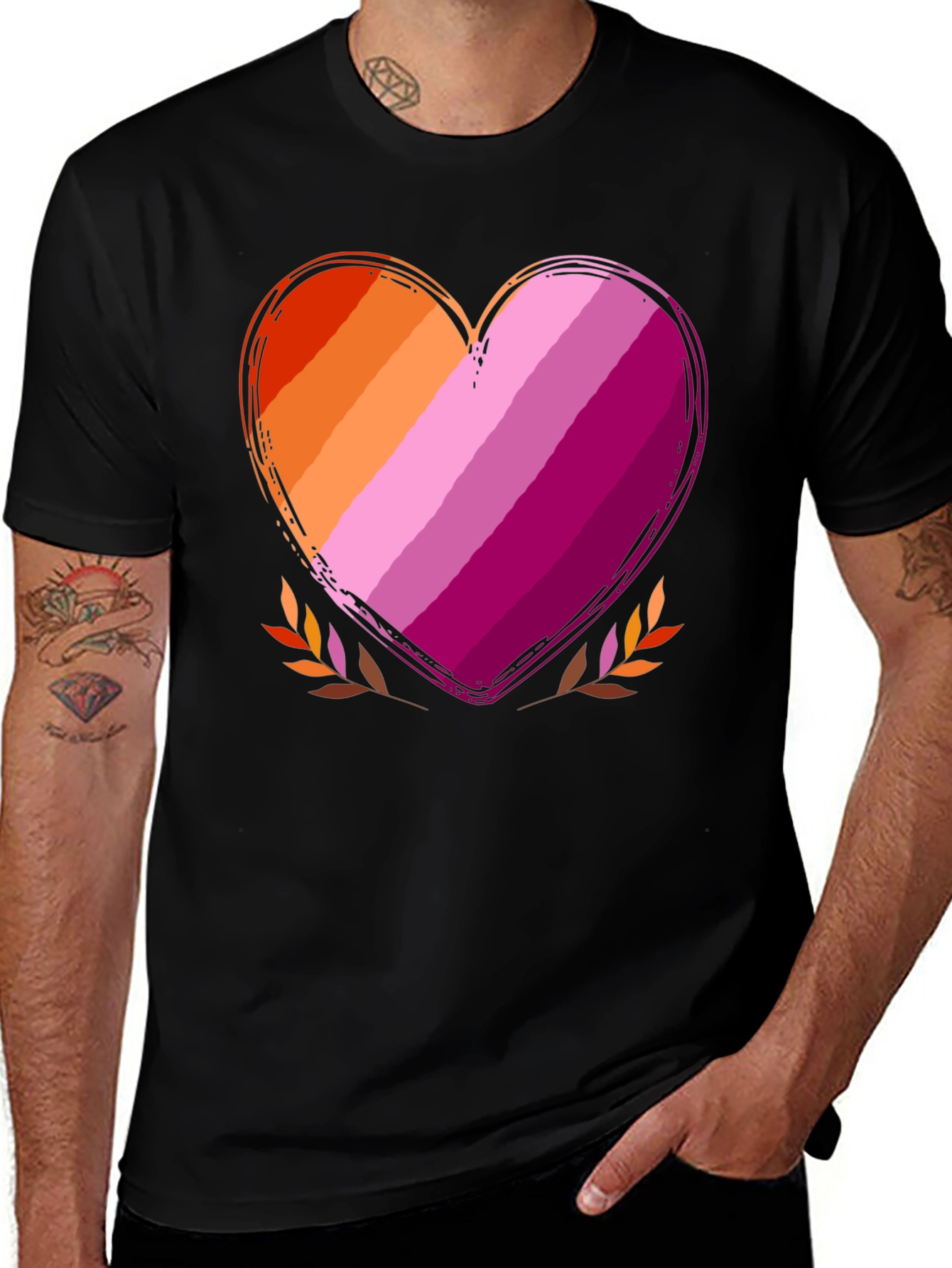 Variant 29 of Lesbian Pride Heart Graphic Tee