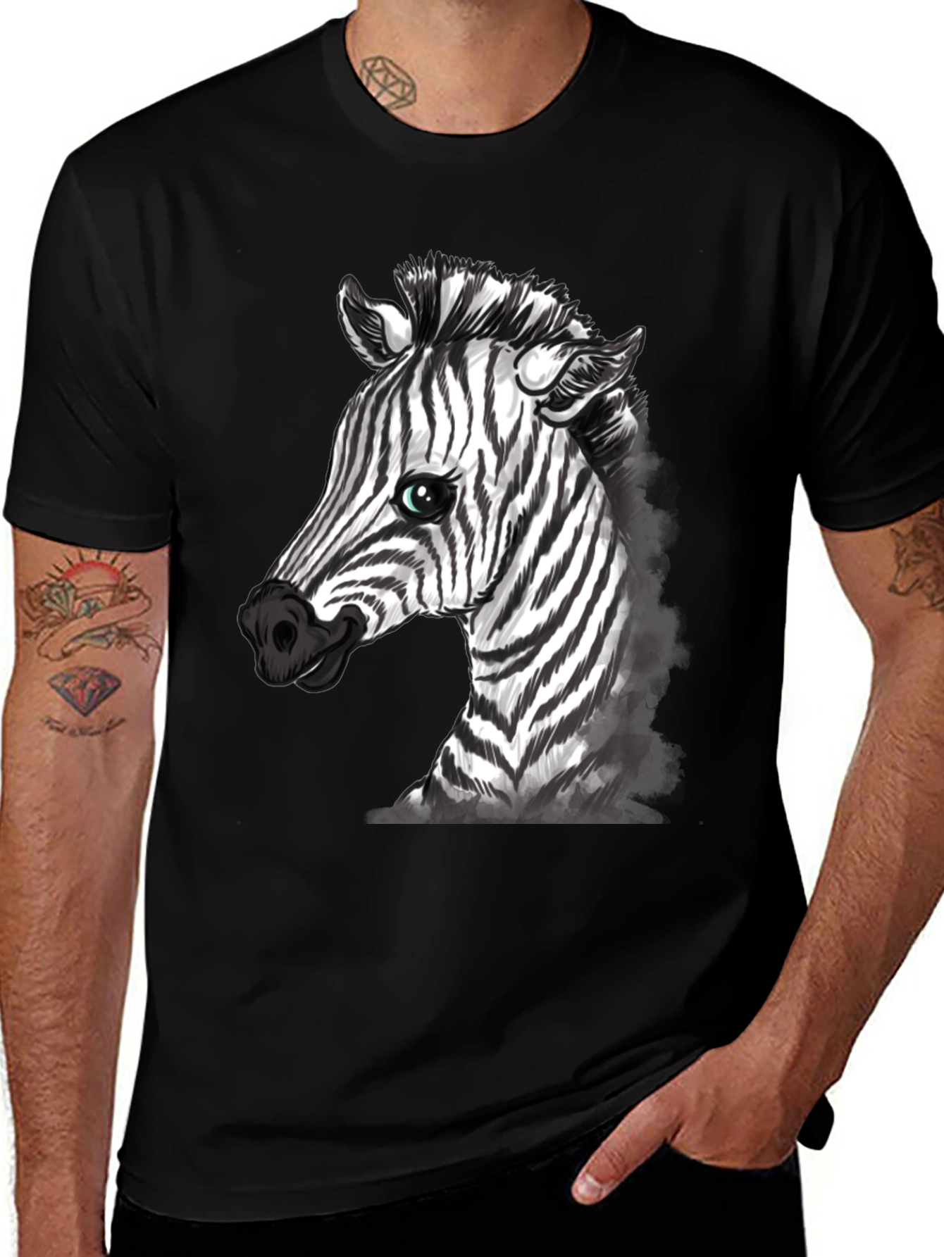 Variant 28 of Zebra Portrait Graphic T-Shirt - Cool Animal Design