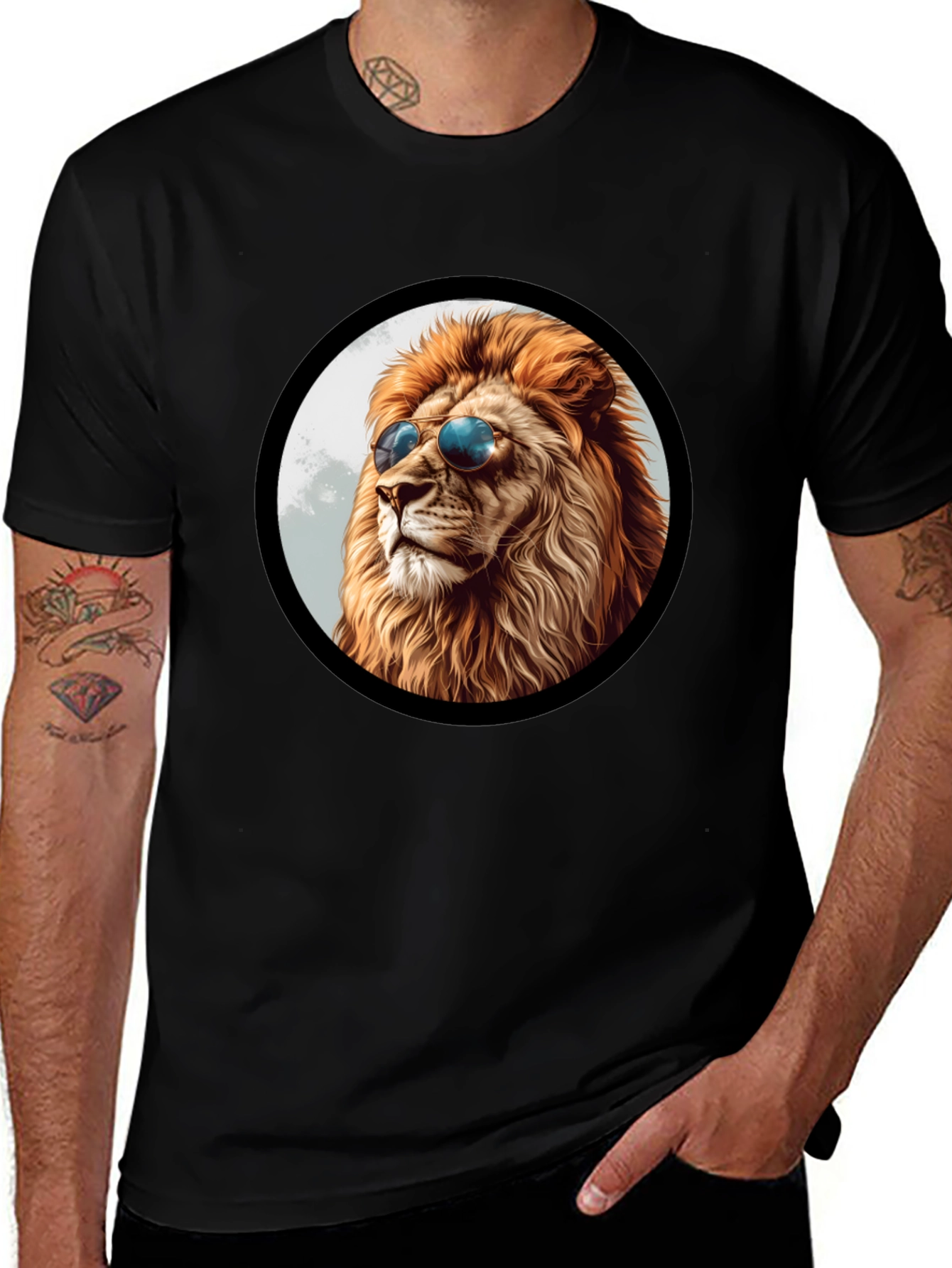 Variant 15 of Cool Lion Graphic Tee - Menswear