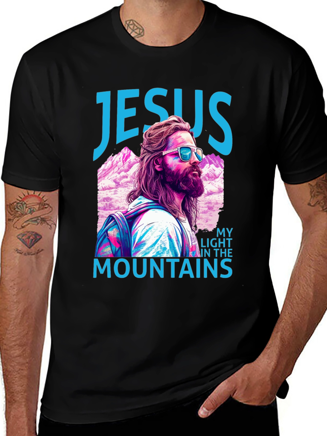 Variant 5 of Jesus My Light in the Mountains Graphic T-Shirt