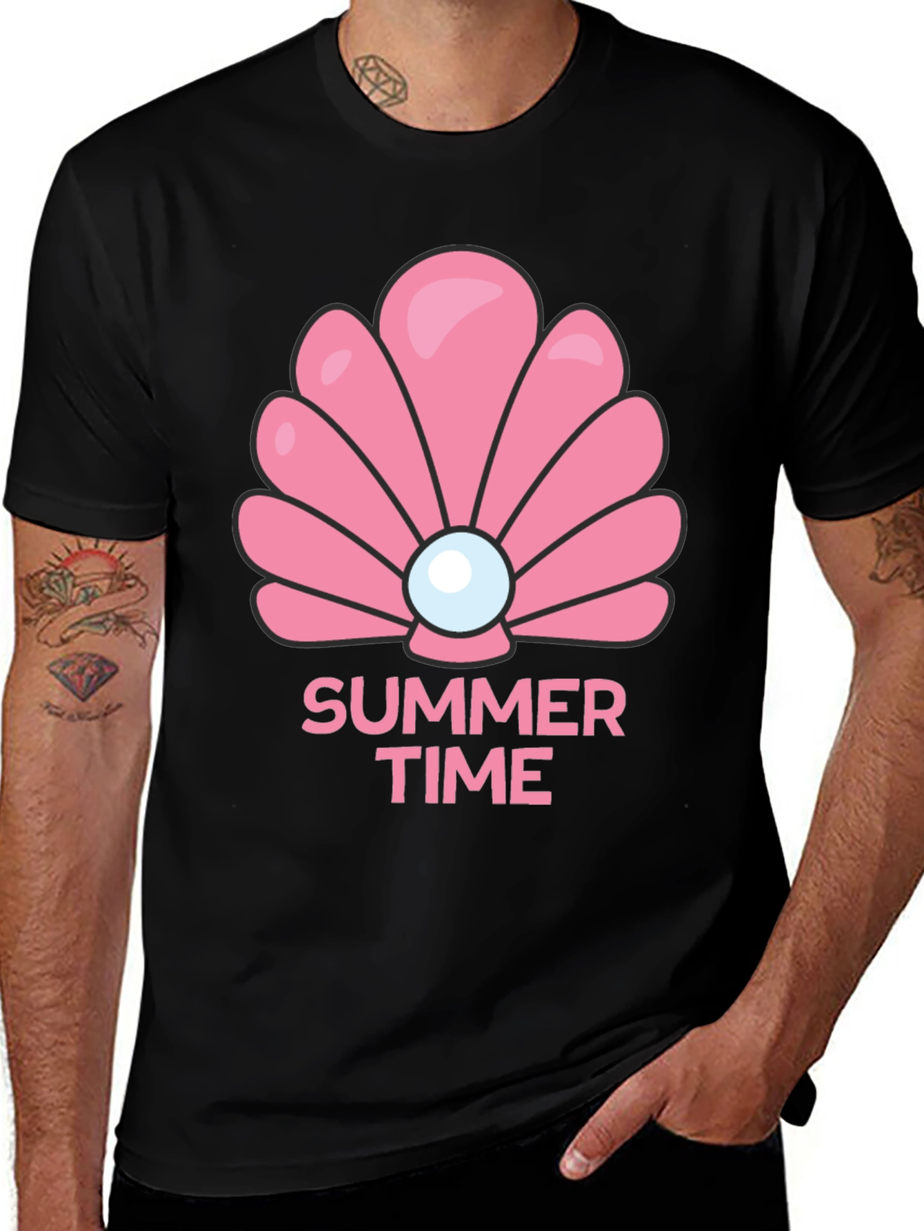 Variant 26 of Summer Time Pink Seashell Graphic Tee