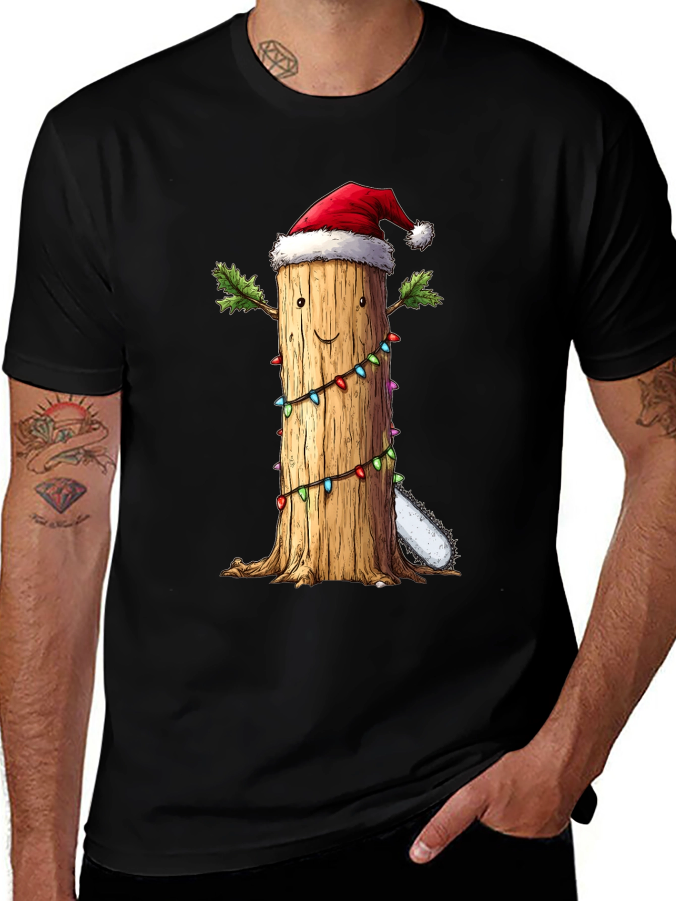 Christmas Tree Stump T-Shirt - Holiday Humor