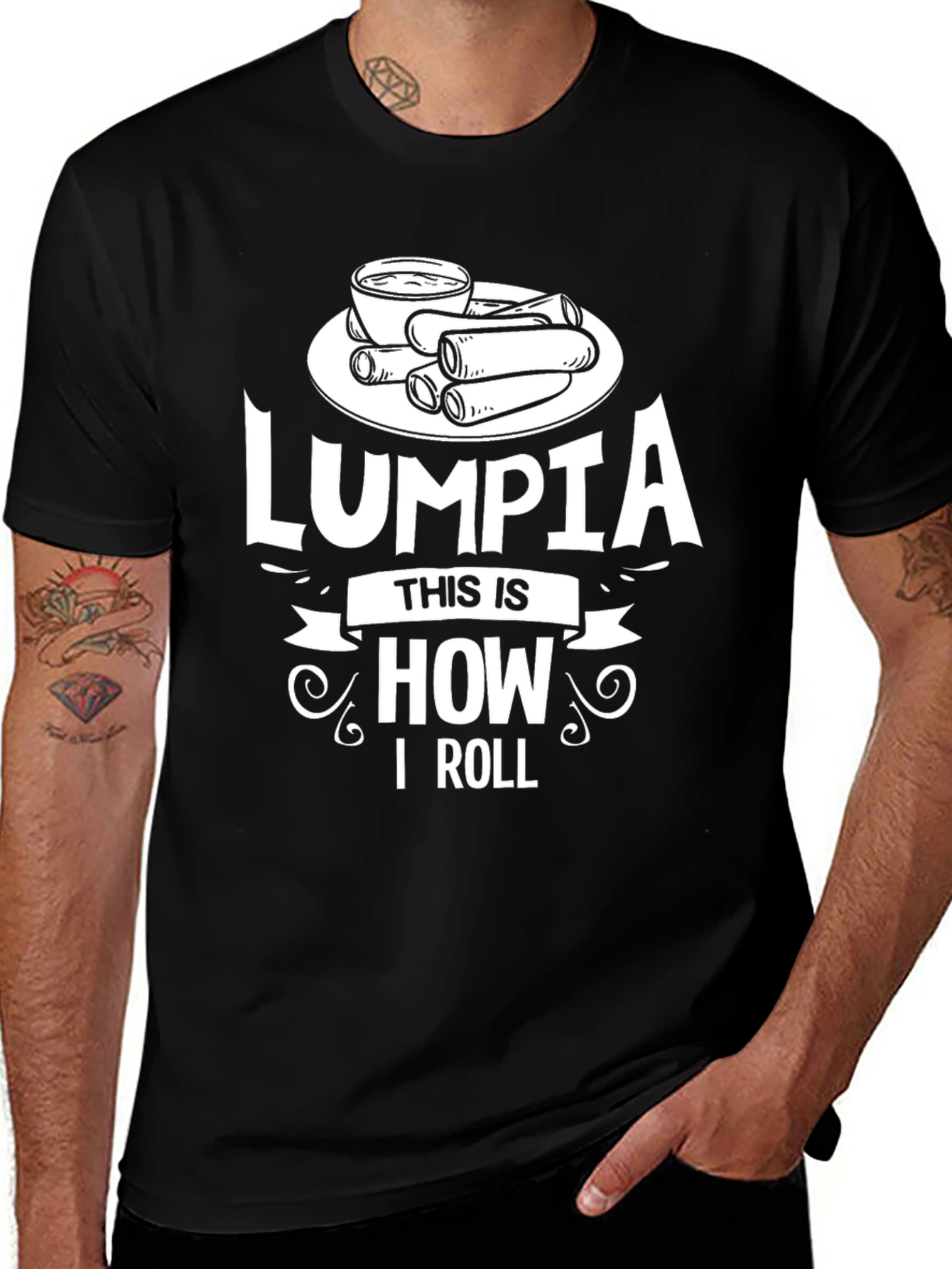 Lumpia This Is How I Roll T-Shirt - Funny Foodie Tee