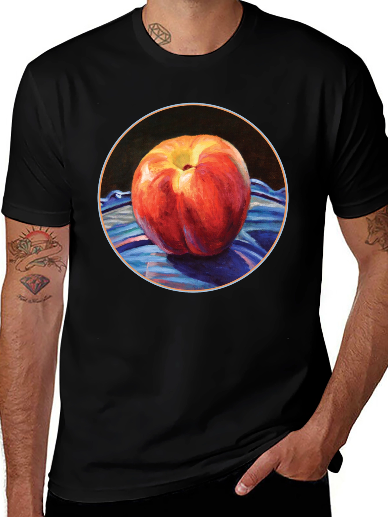 Variant 7 of Peach Painting Black T-Shirt