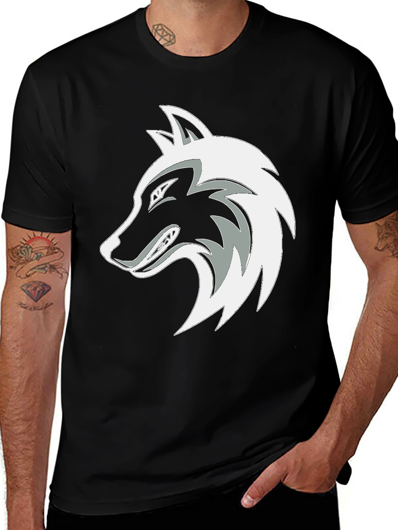 Variant 21 of Wolf Graphic Black T-Shirt - Stylish Men's Tee