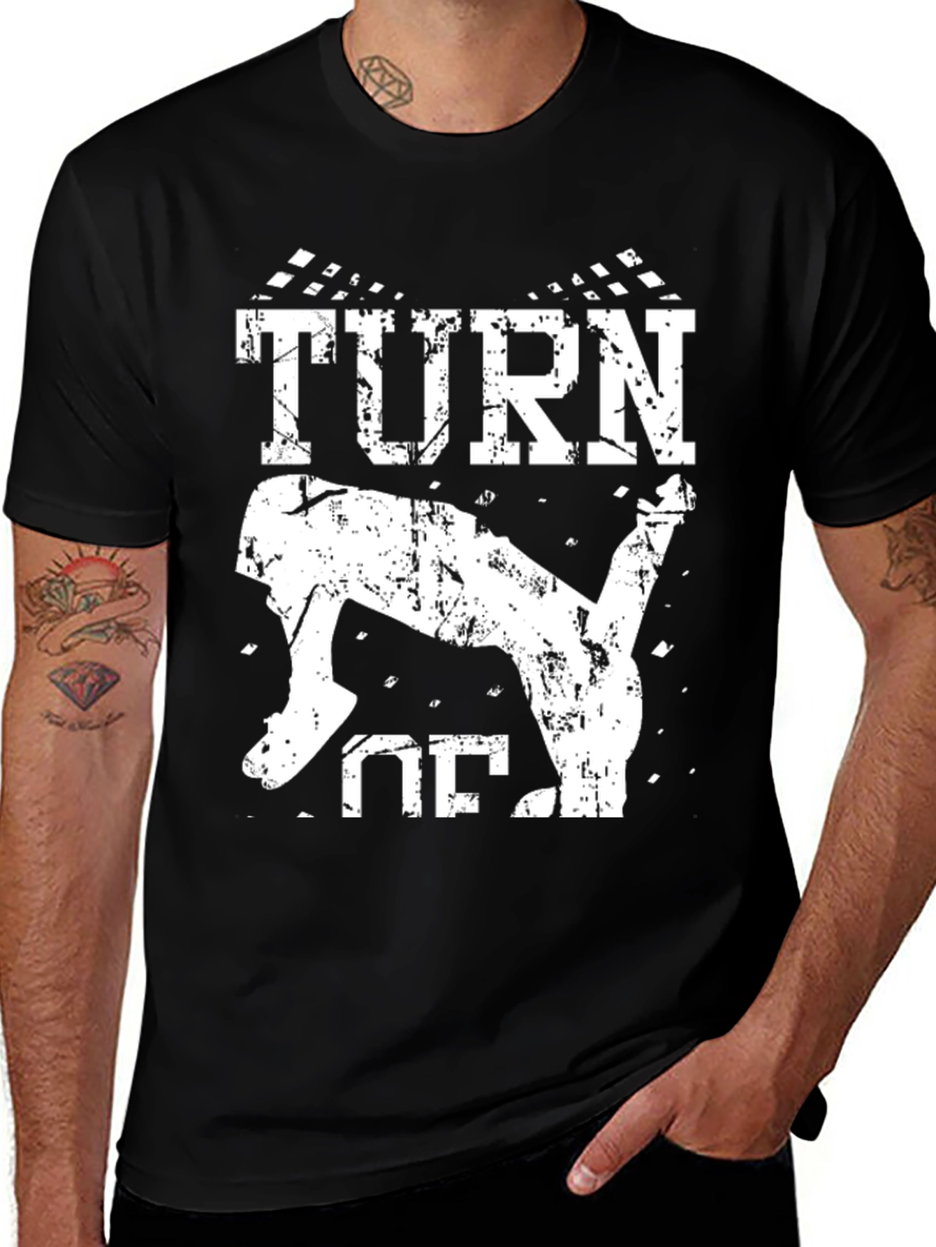 Turn or Die Black Graphic Tee