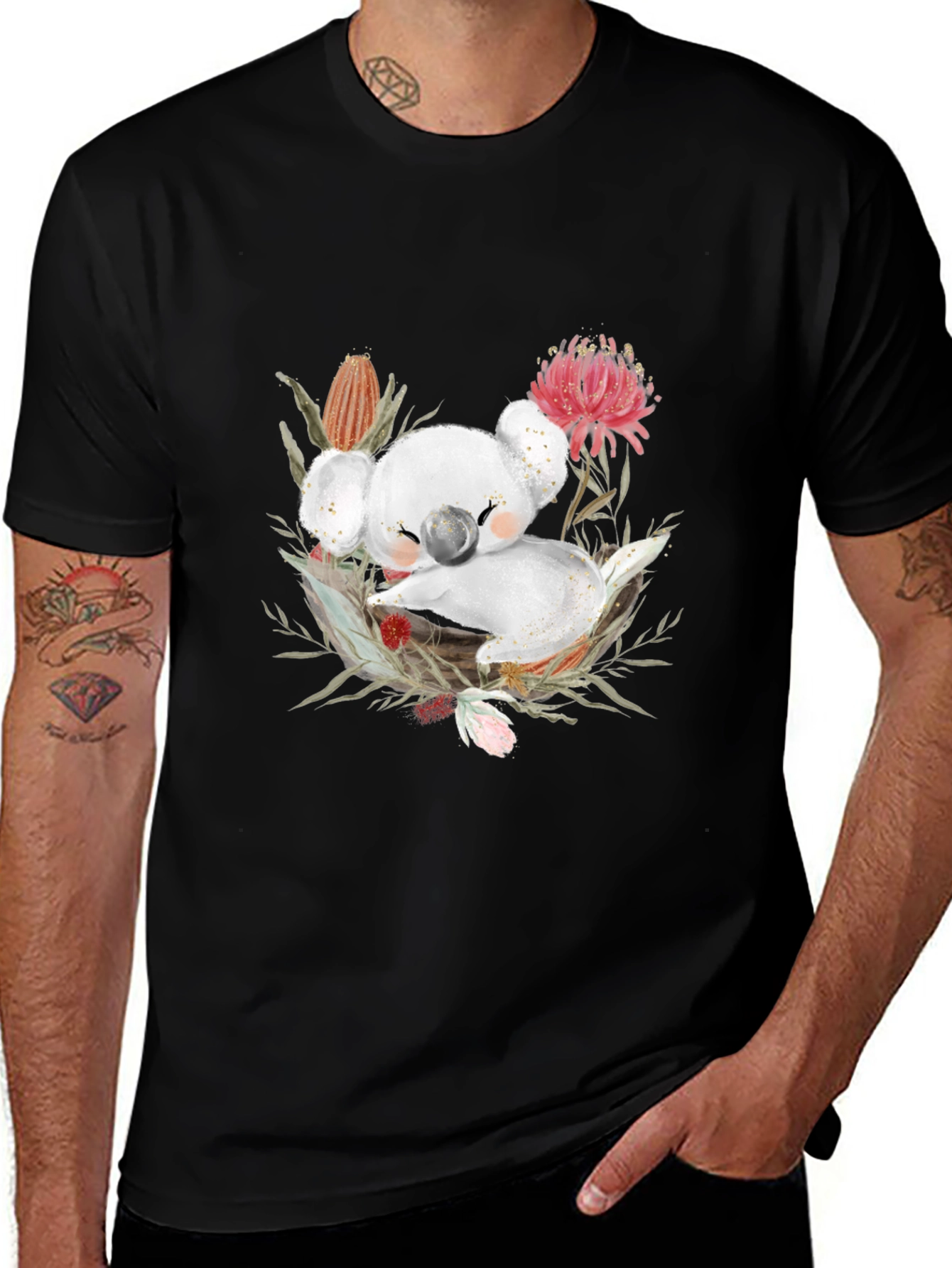 Variant 21 of Koala & Floral T-Shirt - Soft & Stylish
