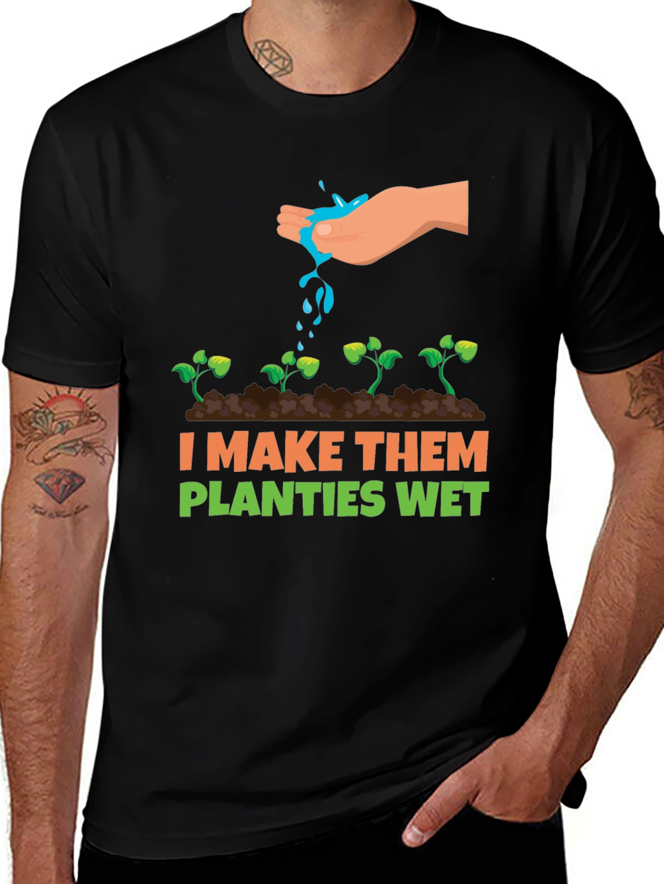 Black I Make Them Planties Wet Graphic Tee main image