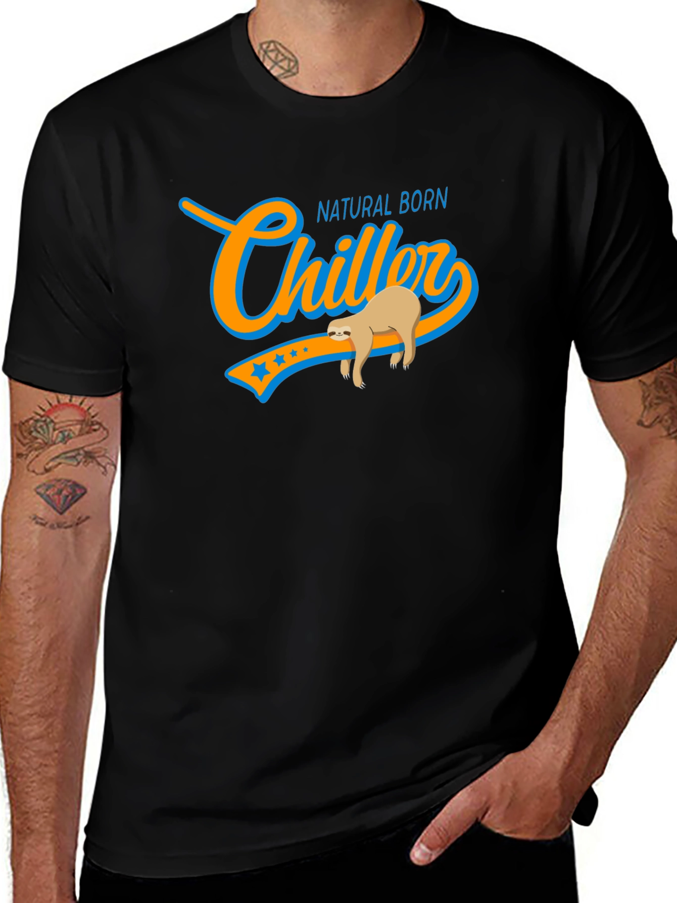 Variant 8 of Natural Born Chiller Sloth Graphic T-Shirt - Comfy Cotton Tee