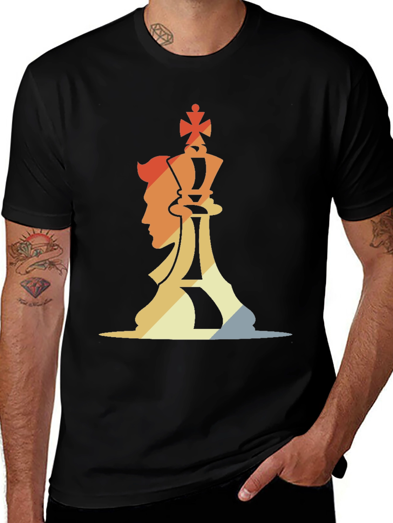 Variant 16 of Retro Chess King Graphic T-Shirt