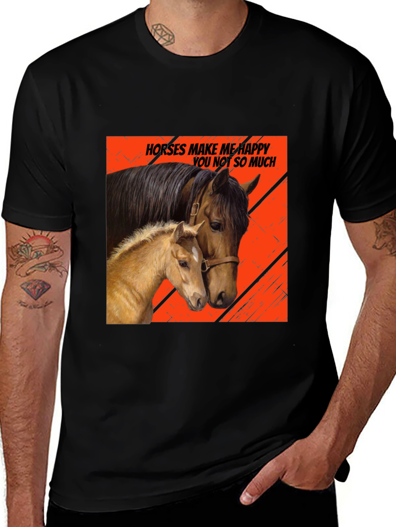 Variant 11 of Horses Make Me Happy T-Shirt