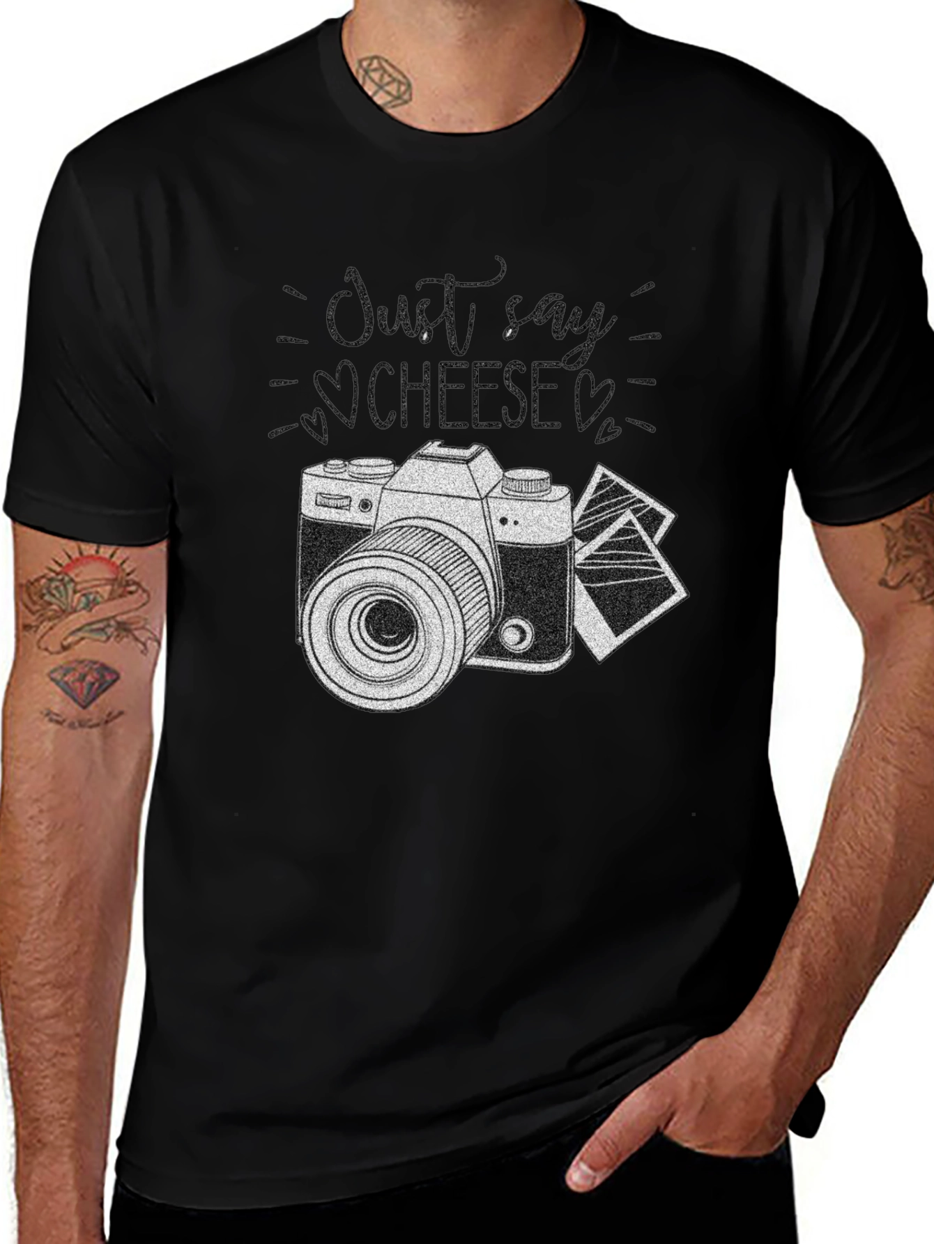 Variant 5 of Just Say Cheese Camera T-Shirt - Classic Photography Style