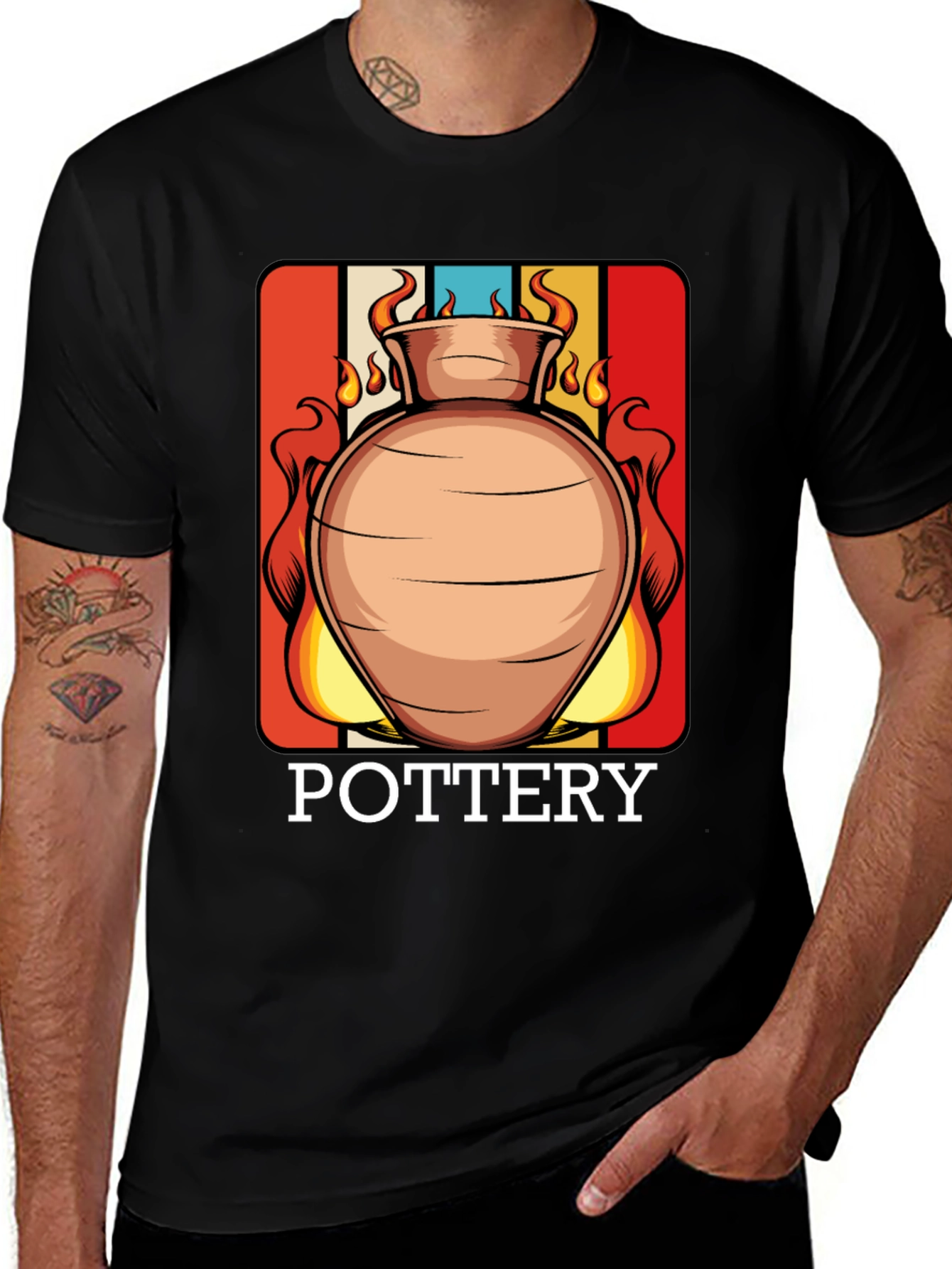 Variant 12 of Pottery T-Shirt - Retro Clay Vase Design
