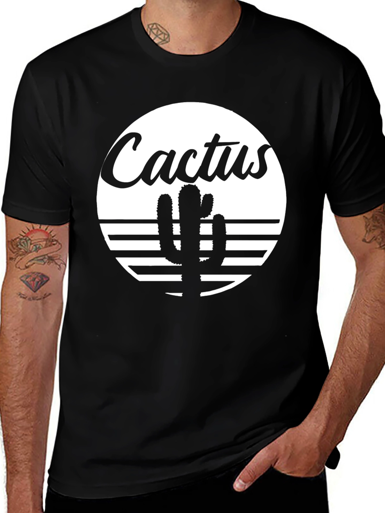 Variant 7 of Cactus T-Shirt - Black Graphic Tee for Desert Lovers