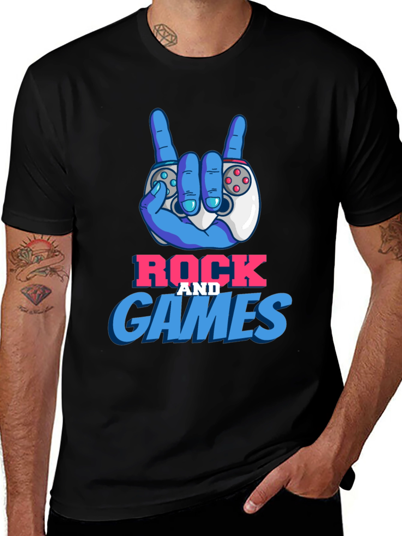 Variant 16 of Rock and Games T-Shirt - Gamer Tee