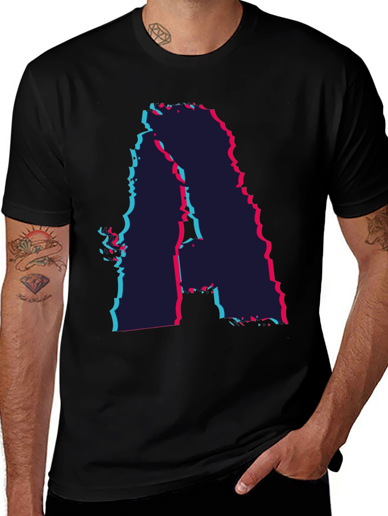Abstract Glitch Letter A Graphic Tee