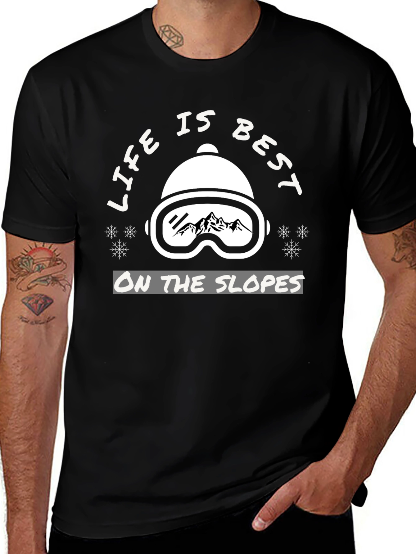 Life Is Best On The Slopes T-Shirt Ski Snowboard Tee