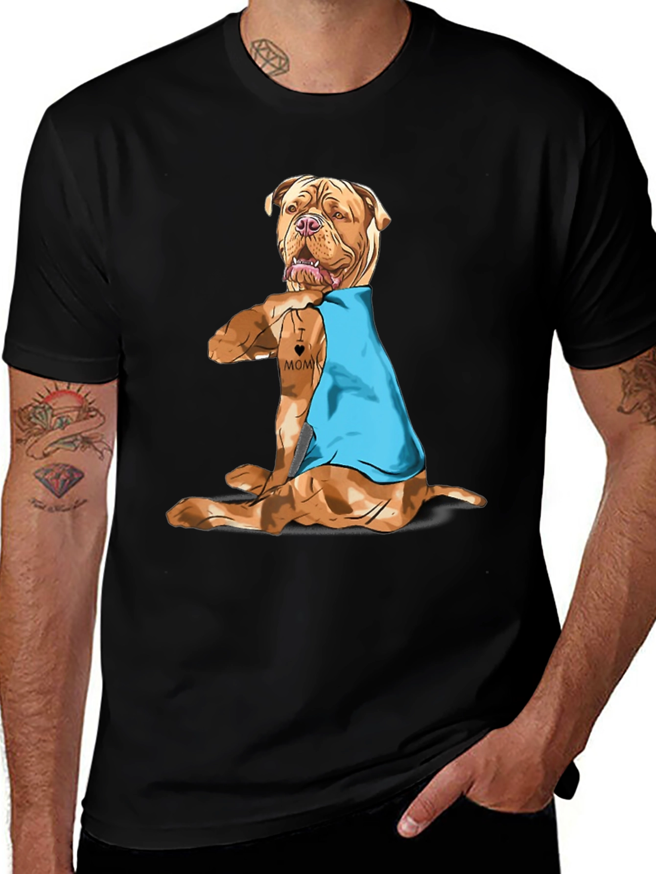 Variant 16 of Dog Mom Tattoo T-Shirt - Cool Canine Tee
