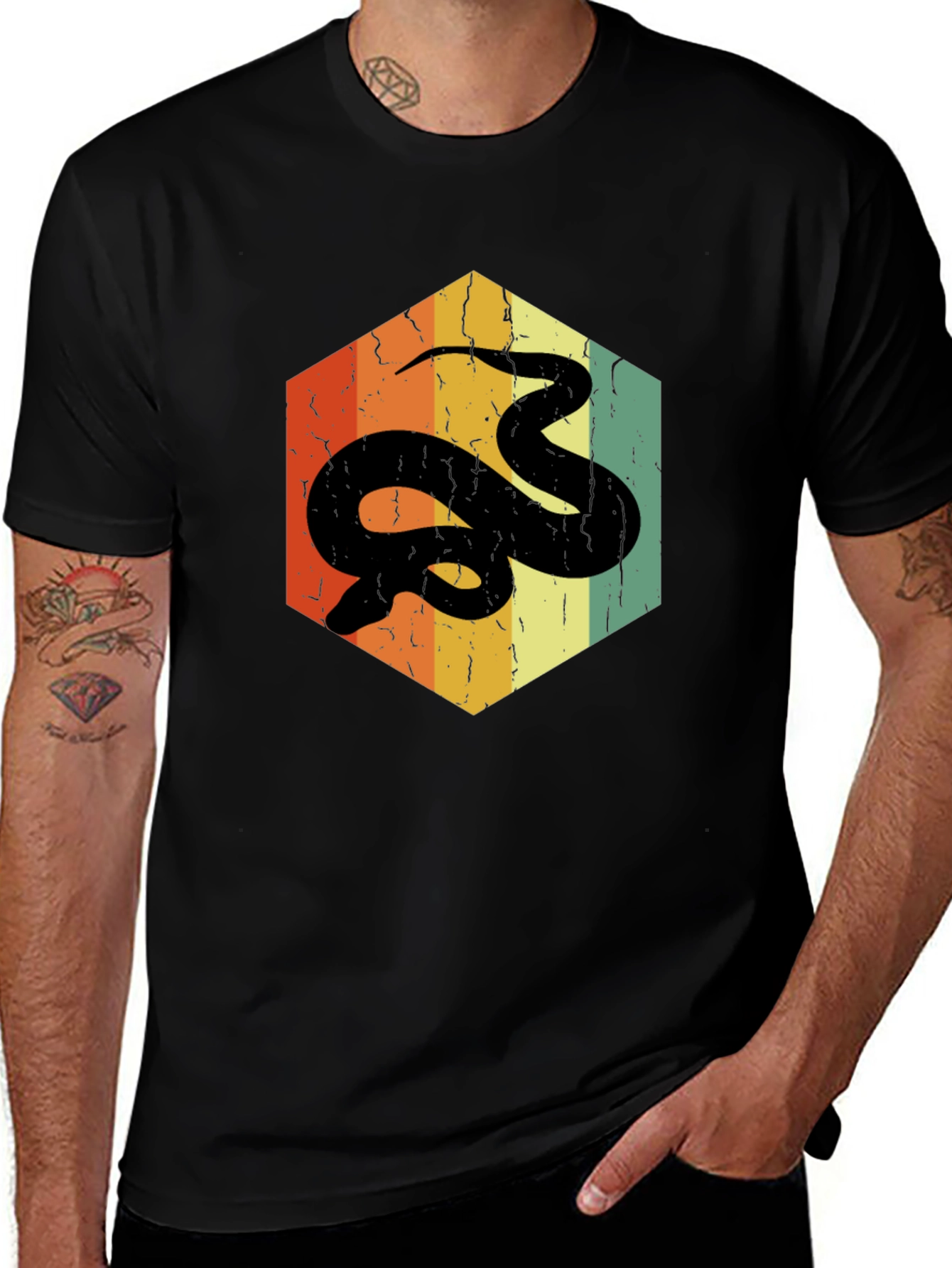 Variant 5 of Retro Snake T-Shirt - Cool Reptile Graphic Tee