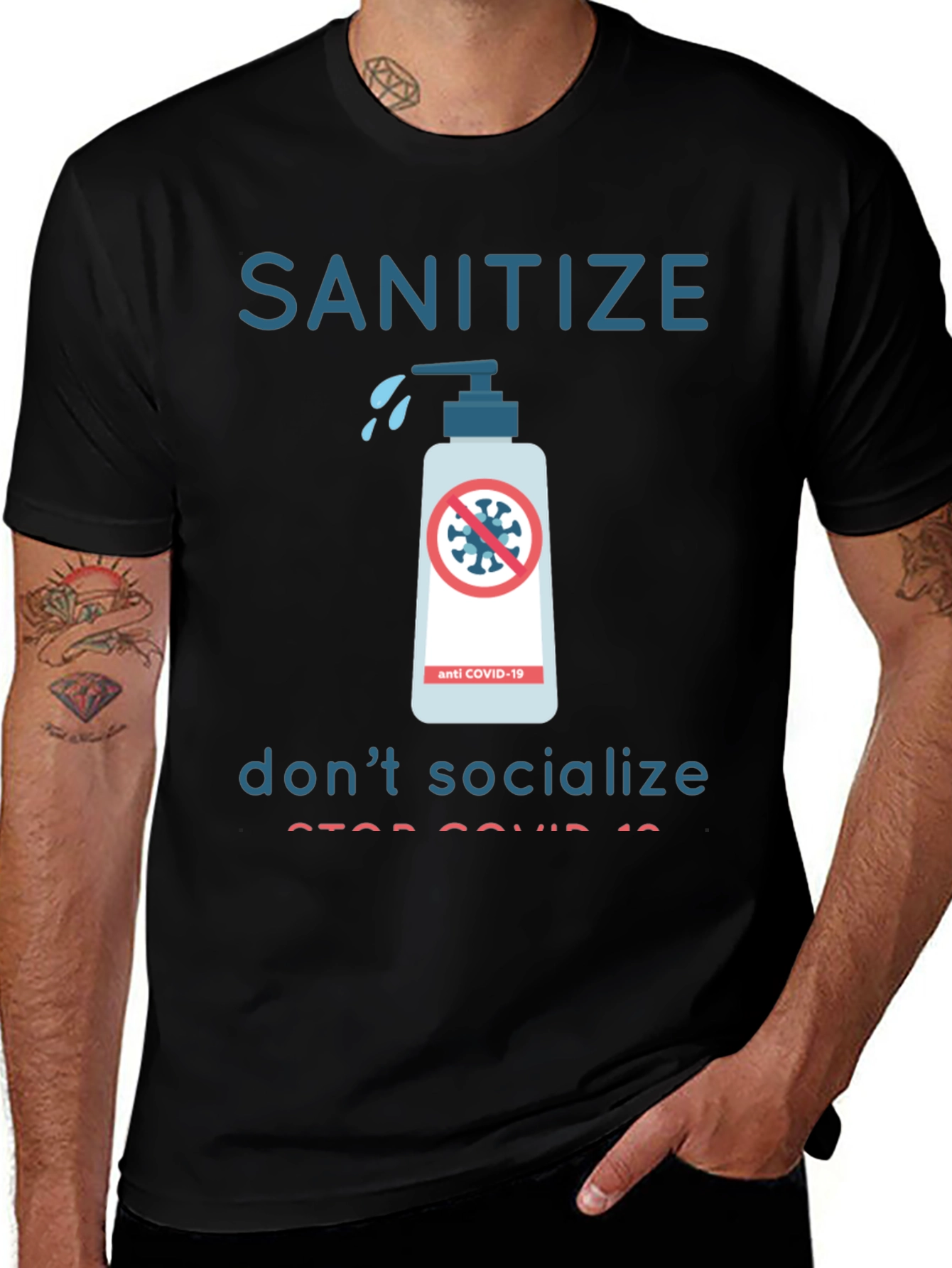 Variant 11 of Sanitize Don't Socialize Graphic Tee
