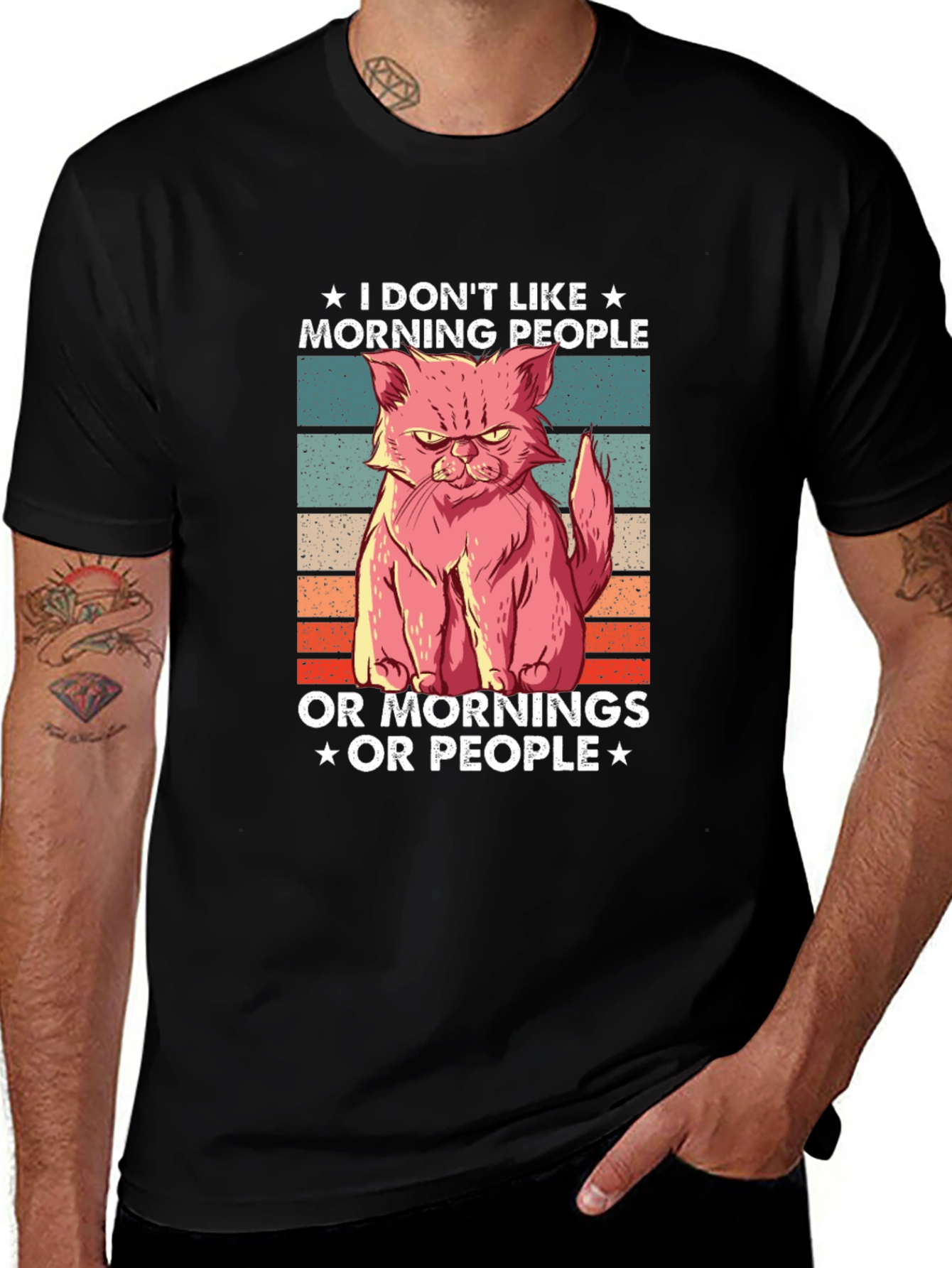 Variant 22 of Grumpy Cat Tee - I Don't Like Mornings