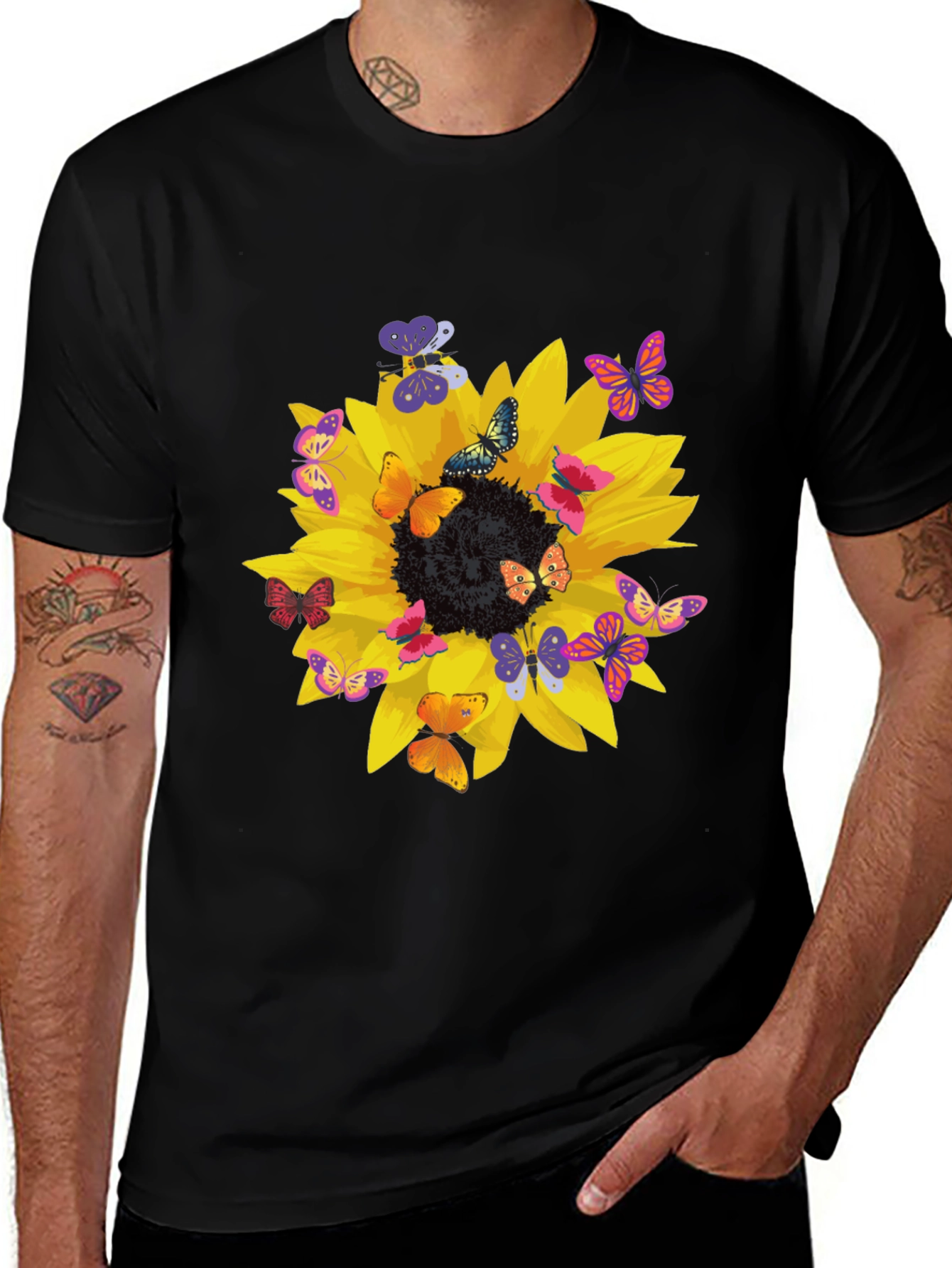 Variant 22 of Sunflower & Butterfly Graphic Tee
