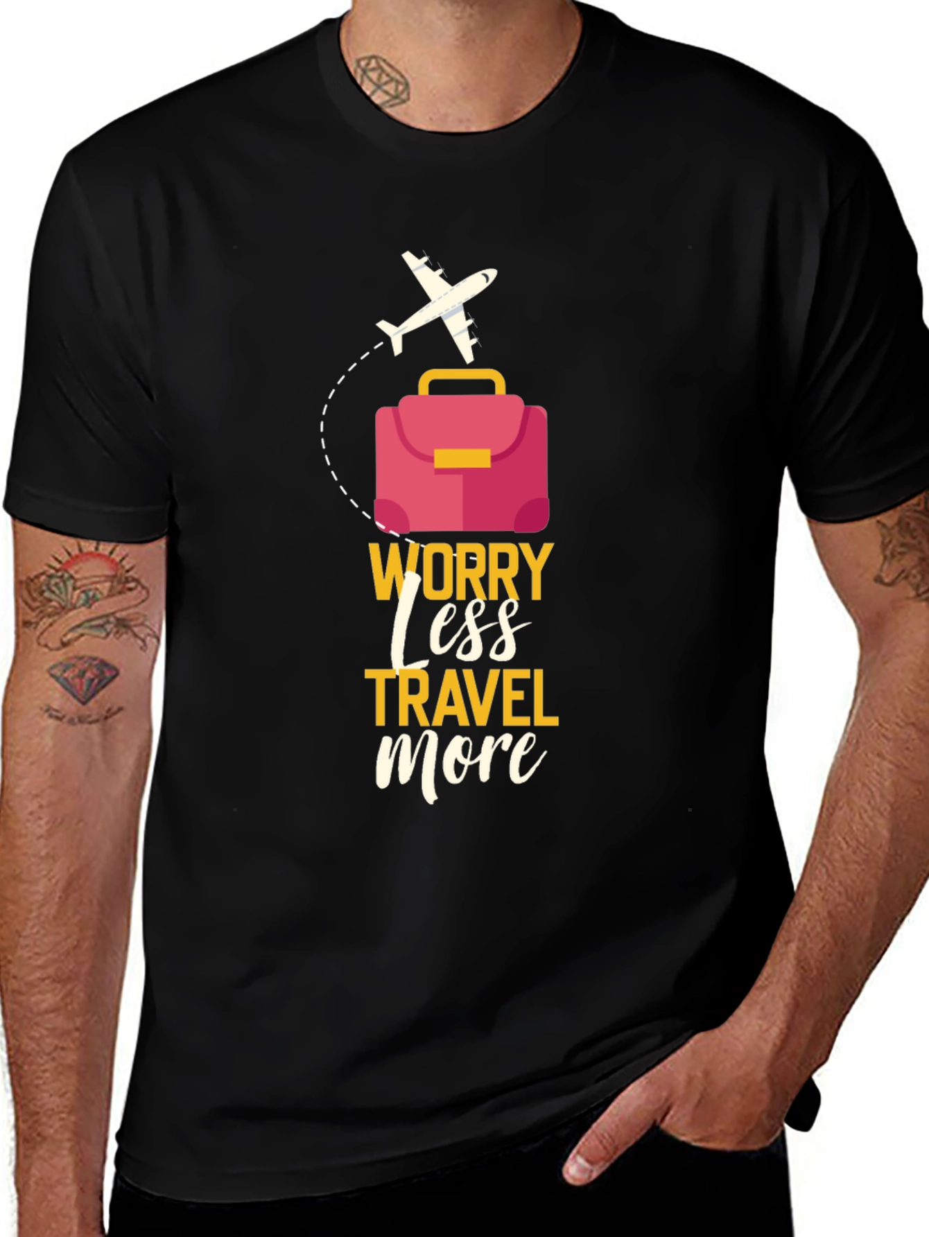 Variant 23 of Worry Less Travel More Graphic Tee