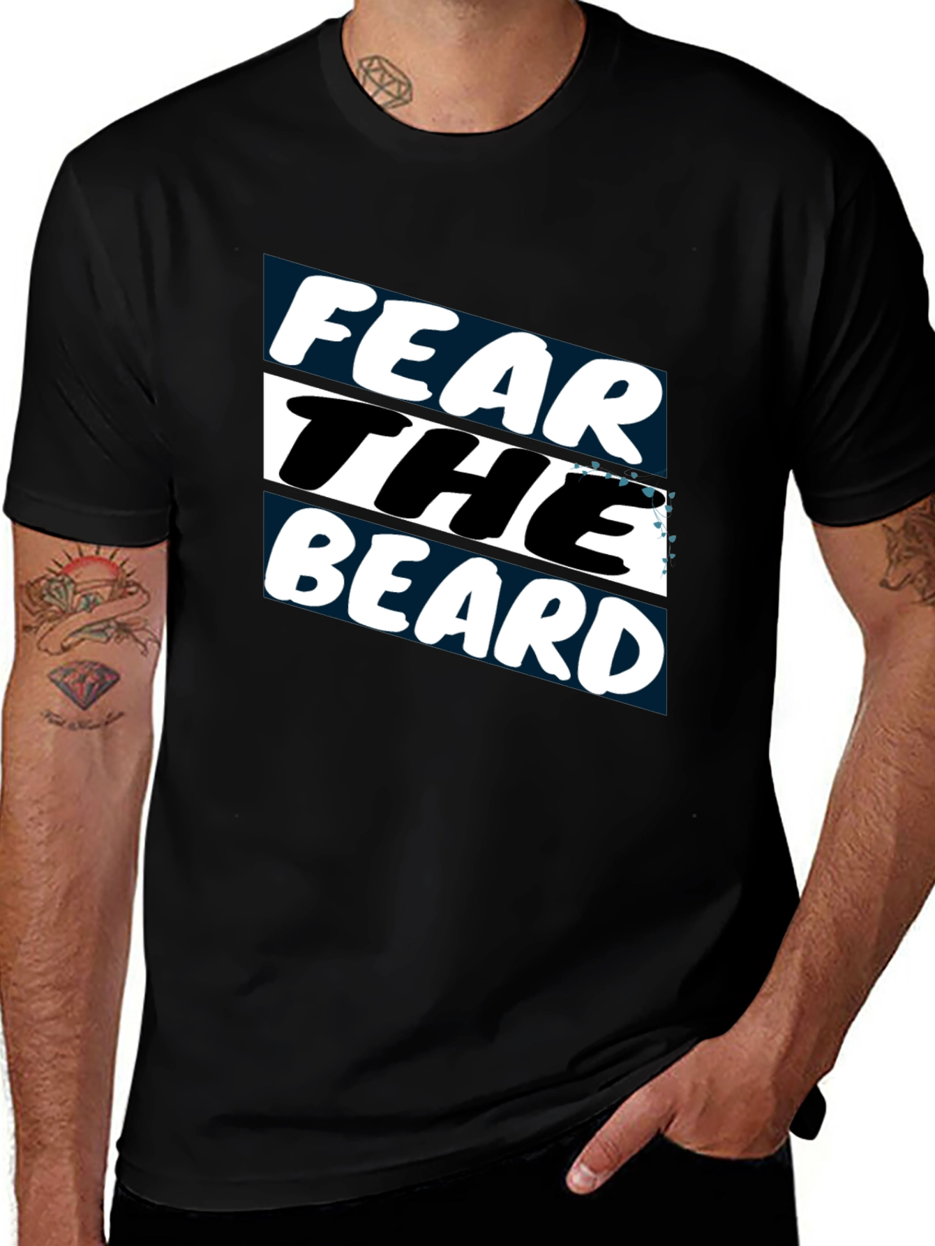 Variant 21 of Fear the Beard Graphic T-Shirt - Black