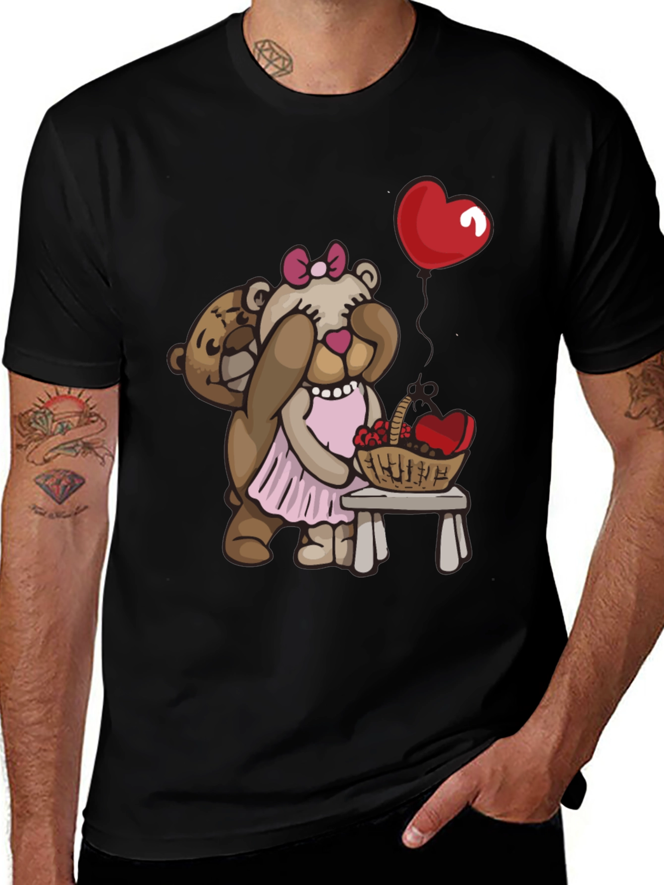 Variant 25 of Romantic Bear Graphic Tee - Valentine's Day Gift