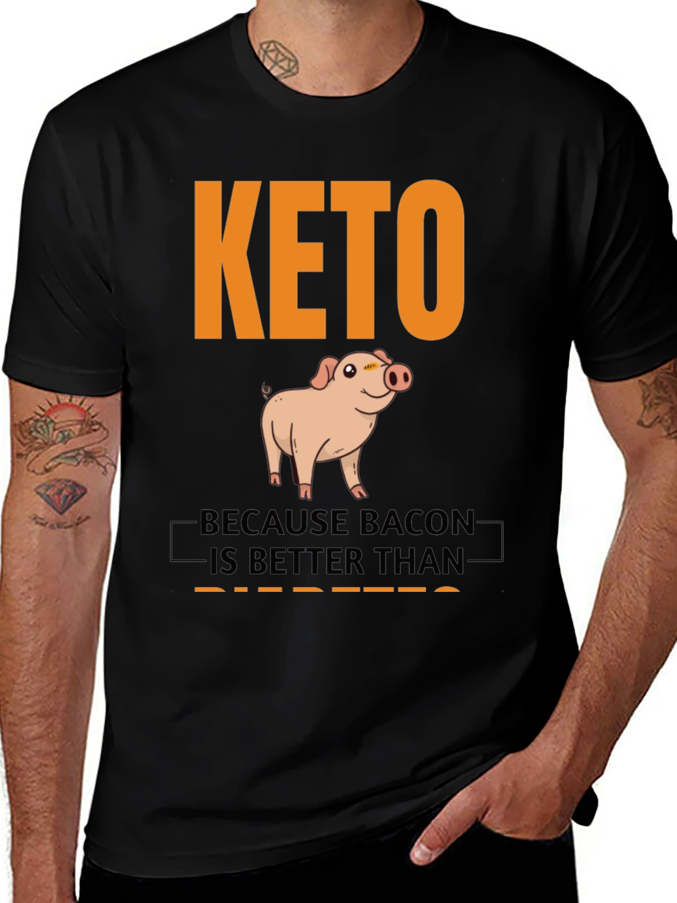 Variant 5 of KETO Bacon Better Than Carbs Pig Graphic Tee