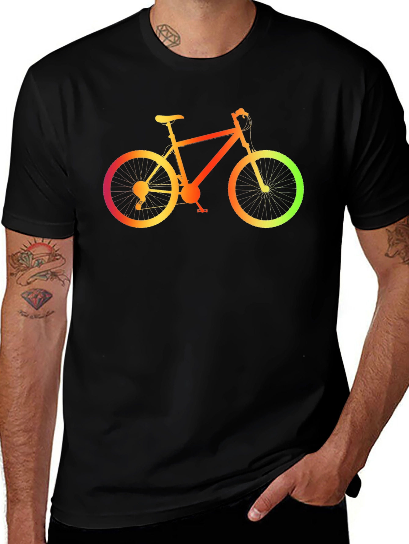 Variant 2 of Gradient Bike Graphic Tee - Stylish Black T-Shirt