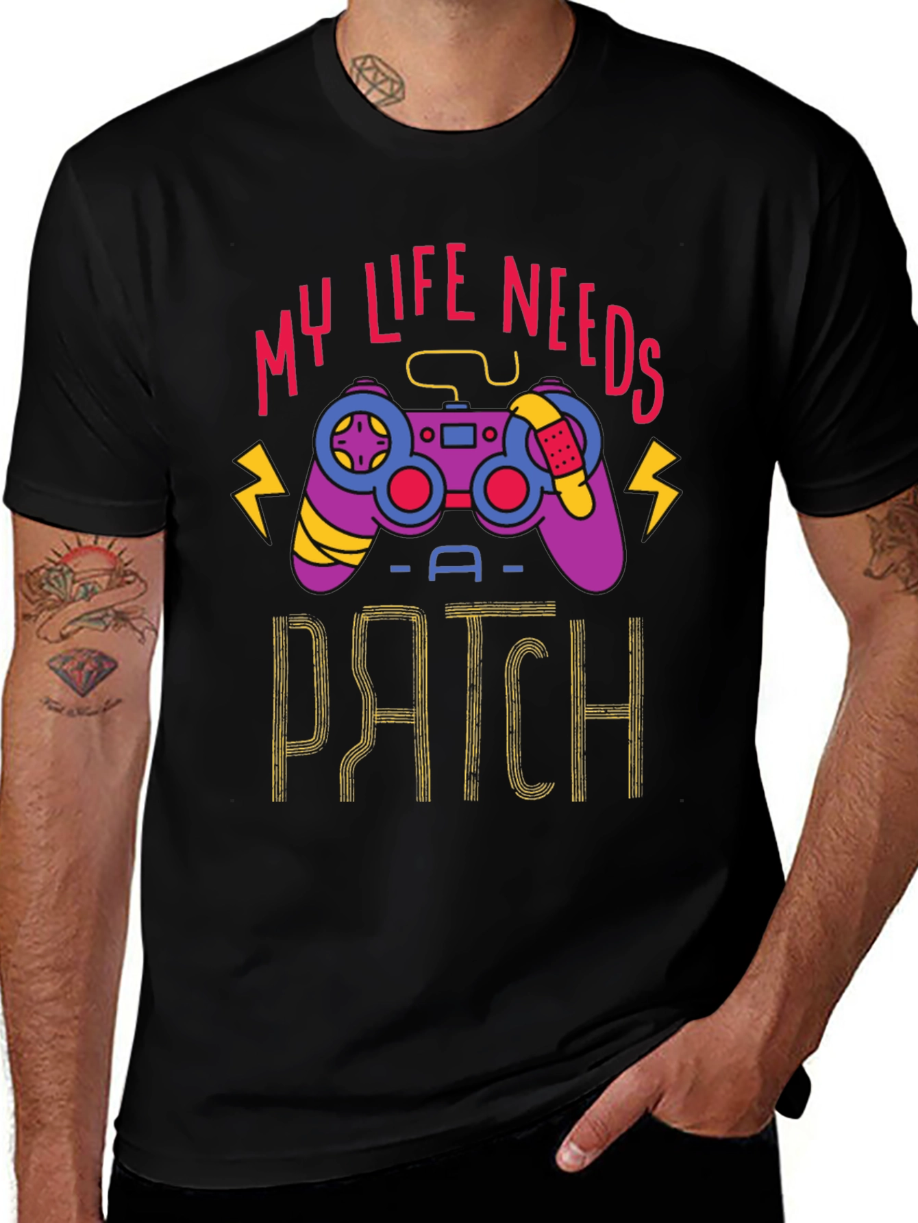 Variant 16 of My Life Needs a Patch Gaming T-Shirt