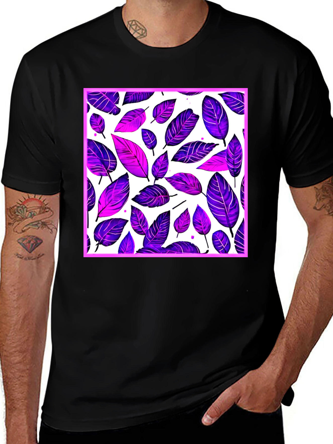 Variant 28 of Leaf Print Tee - Unique Style