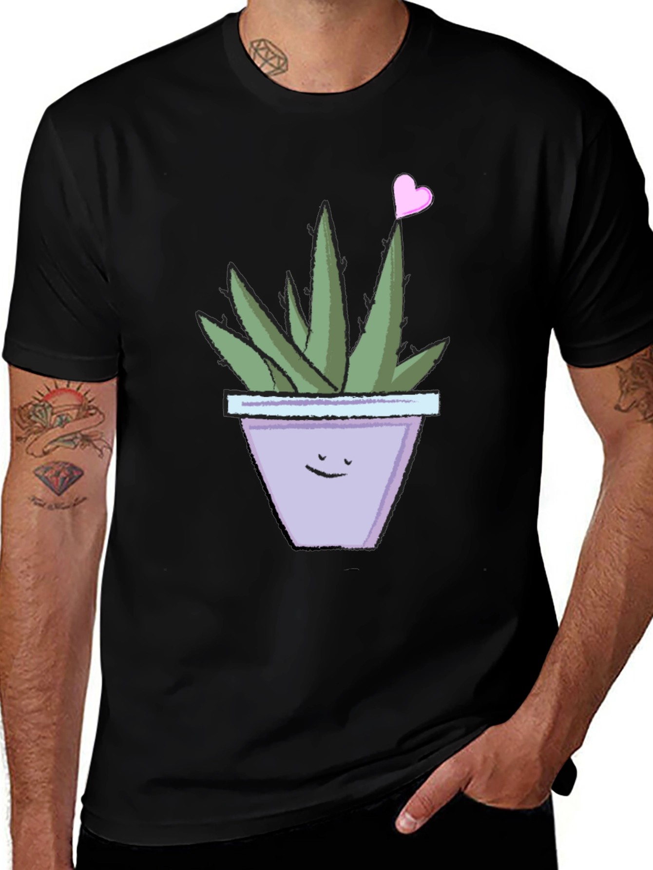 Variant 8 of Cute Smiling Potted Plant Graphic Tee