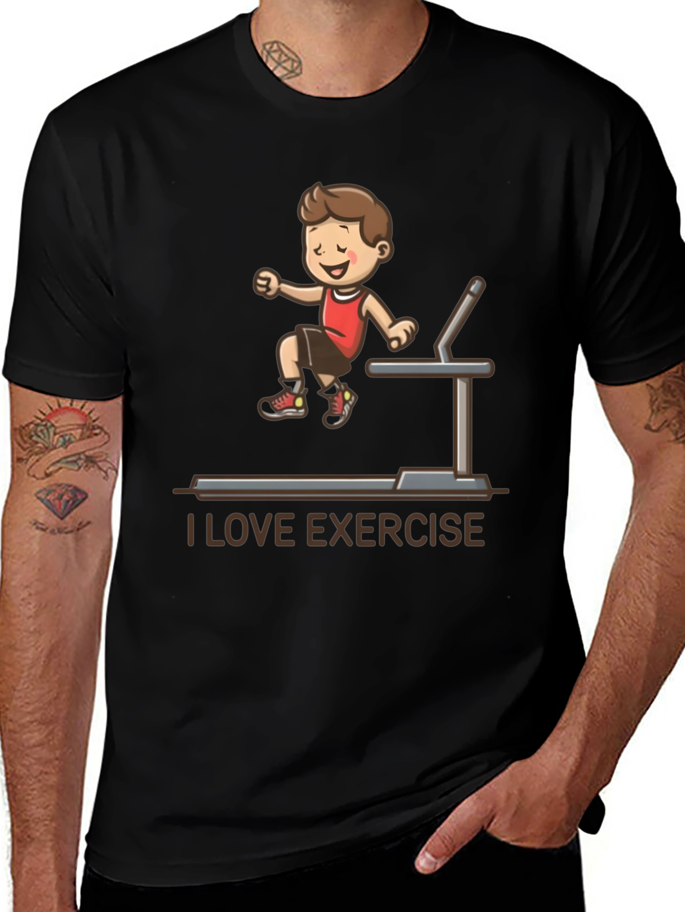Variant 15 of I Love Exercise Black T-Shirt