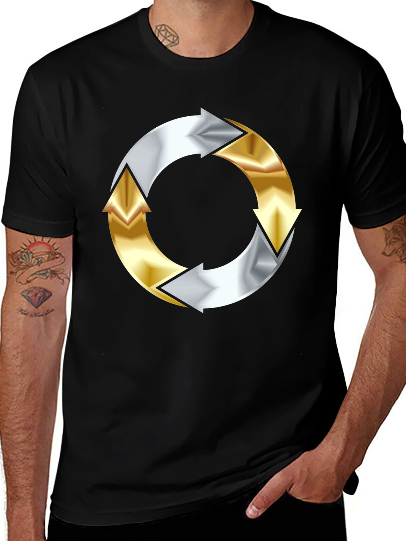 Cycle Arrow Graphic Print T-Shirt