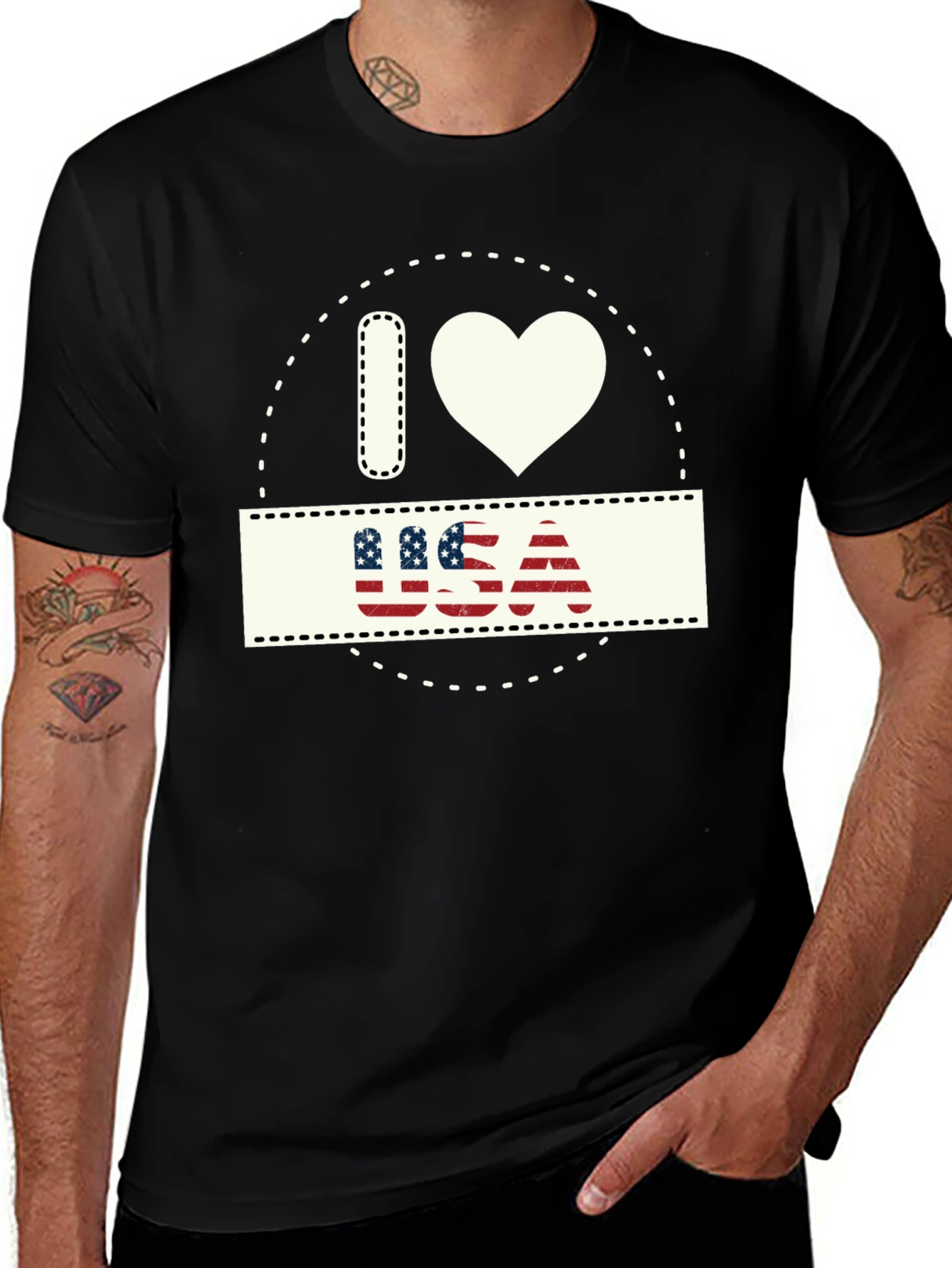 Variant 21 of I Love USA Patriotic T-Shirt - Stylish American Pride