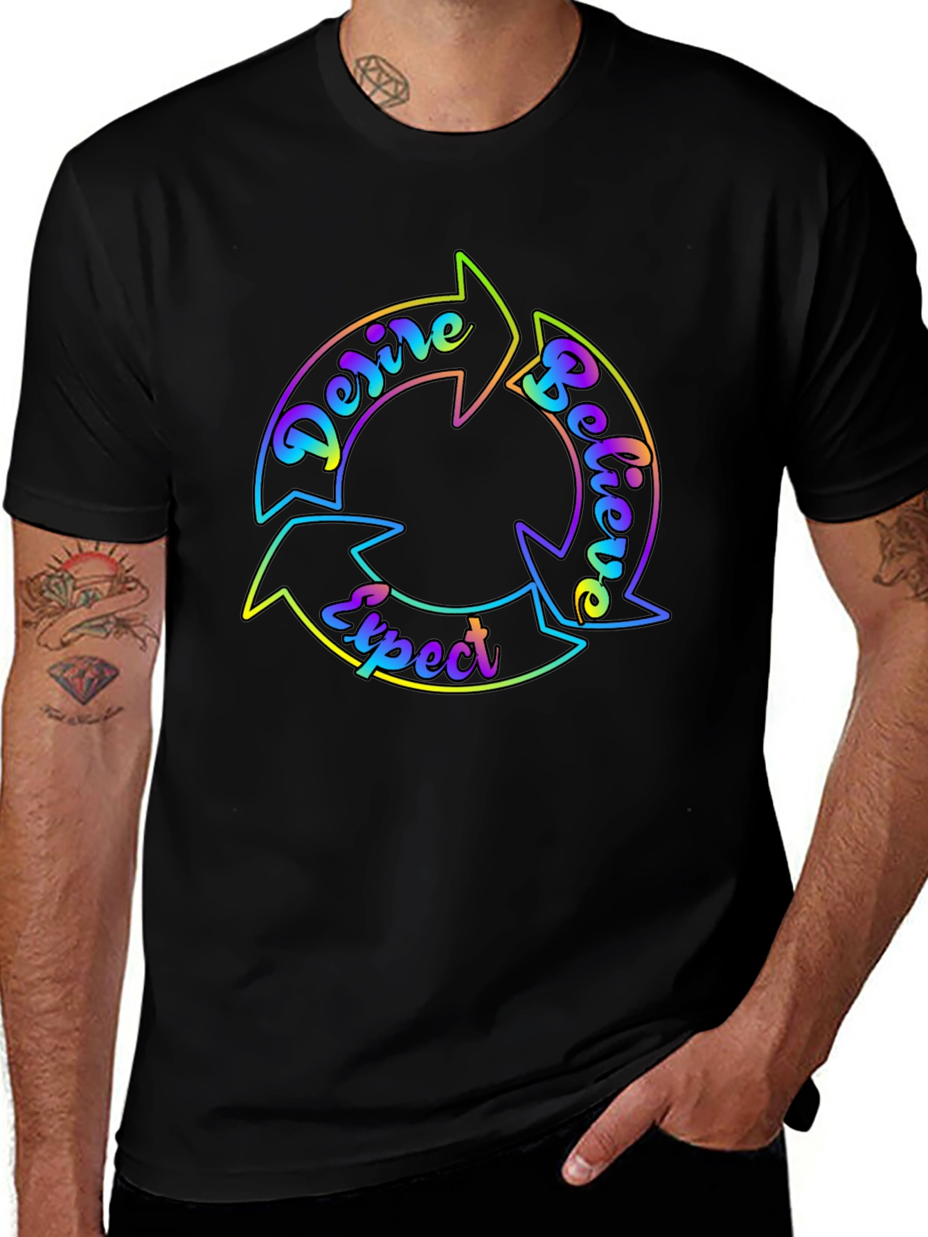 Variant 4 of Desire Believe Expect Rainbow T-Shirt