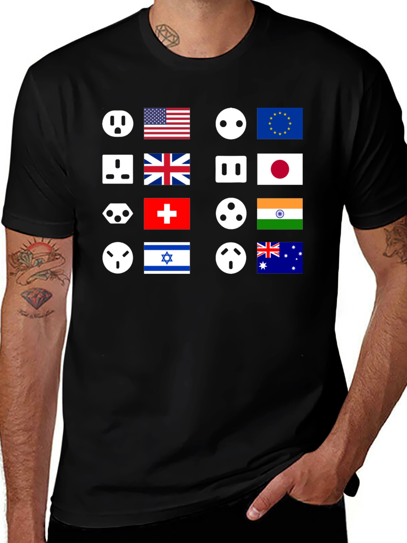 Variant 14 of International Outlet T-Shirt - Country Flags