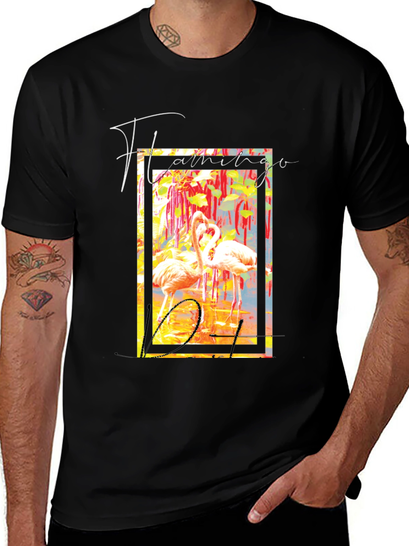 Variant 17 of Flamingo District Black Graphic T-Shirt