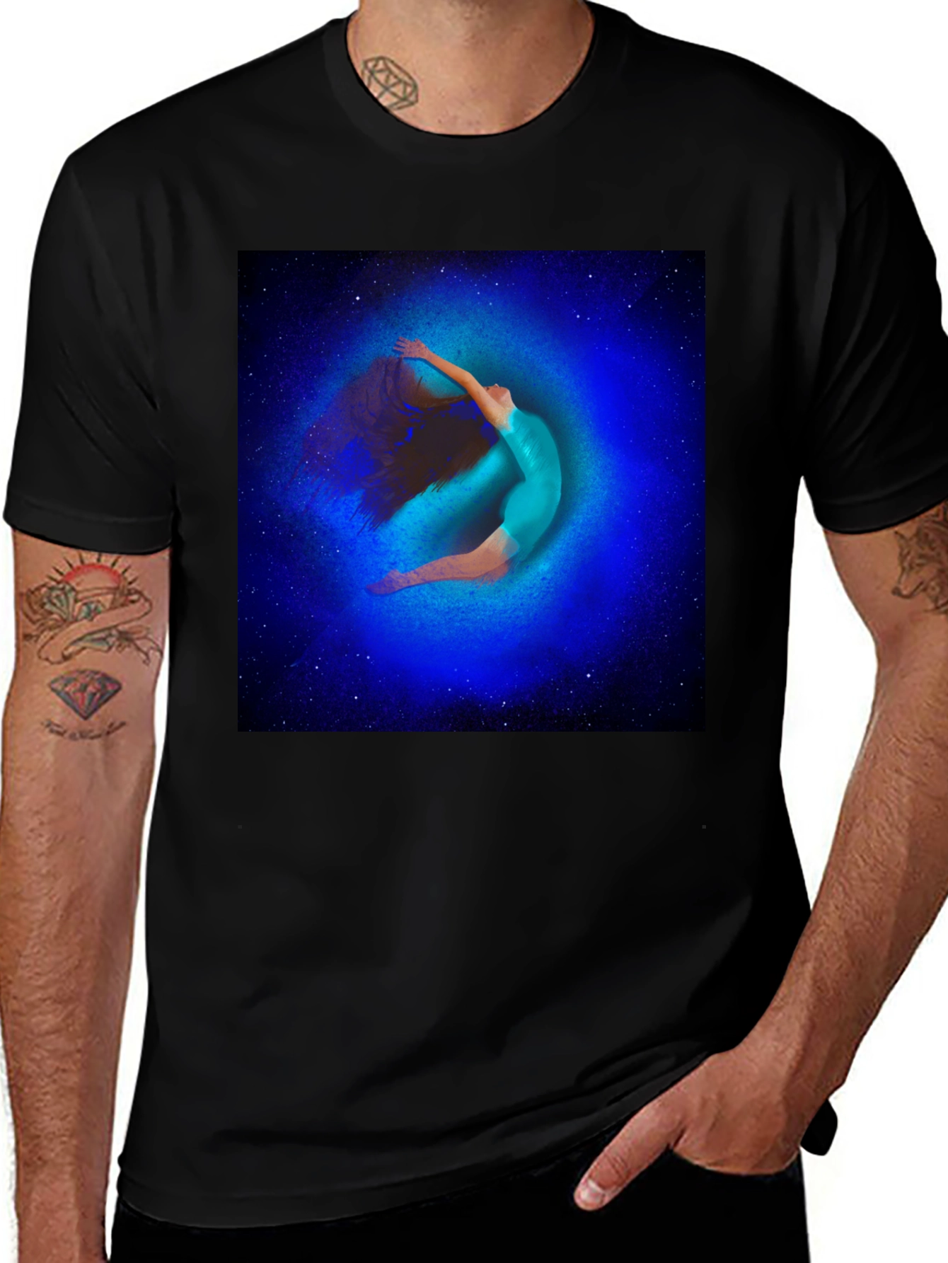 Celestial Dancer Graphic Tee - Modern Art T-Shirt