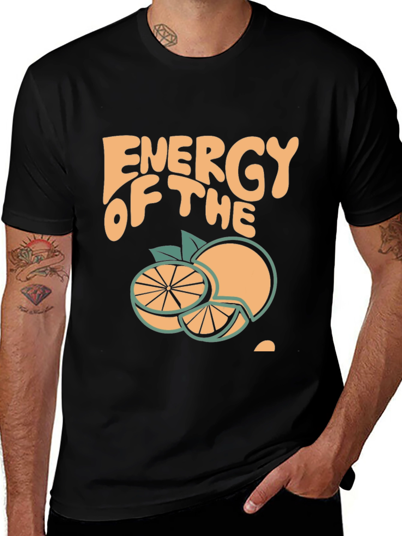 Variant 15 of Energy of the Orange Graphic Tee - Black