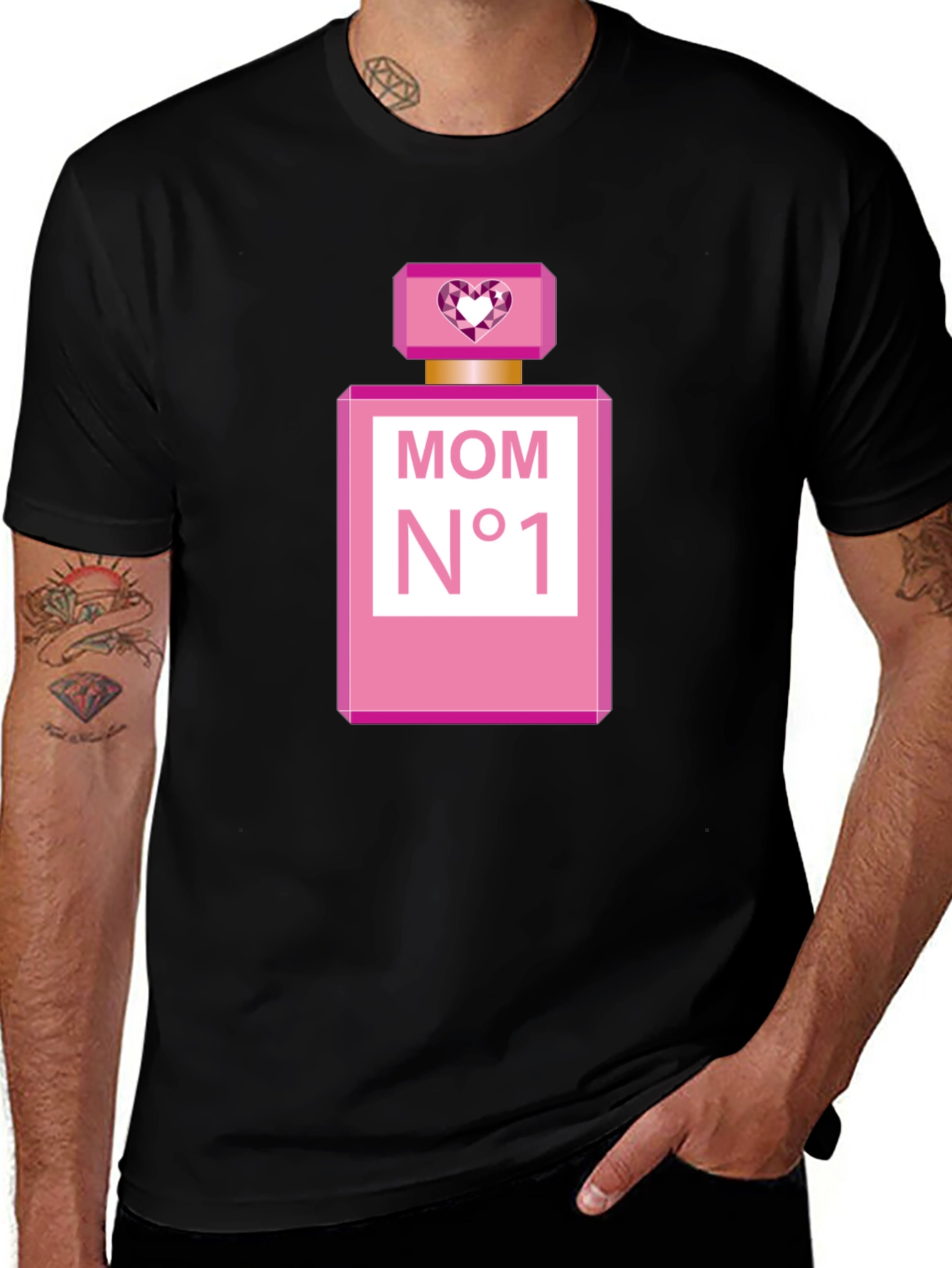Variant 16 of Mom N°1 Perfume Bottle Black T-Shirt