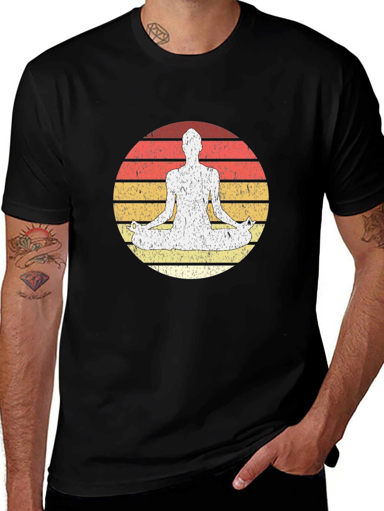 Variant 7 of Yoga Pose Vintage Sunset Graphic T-Shirt