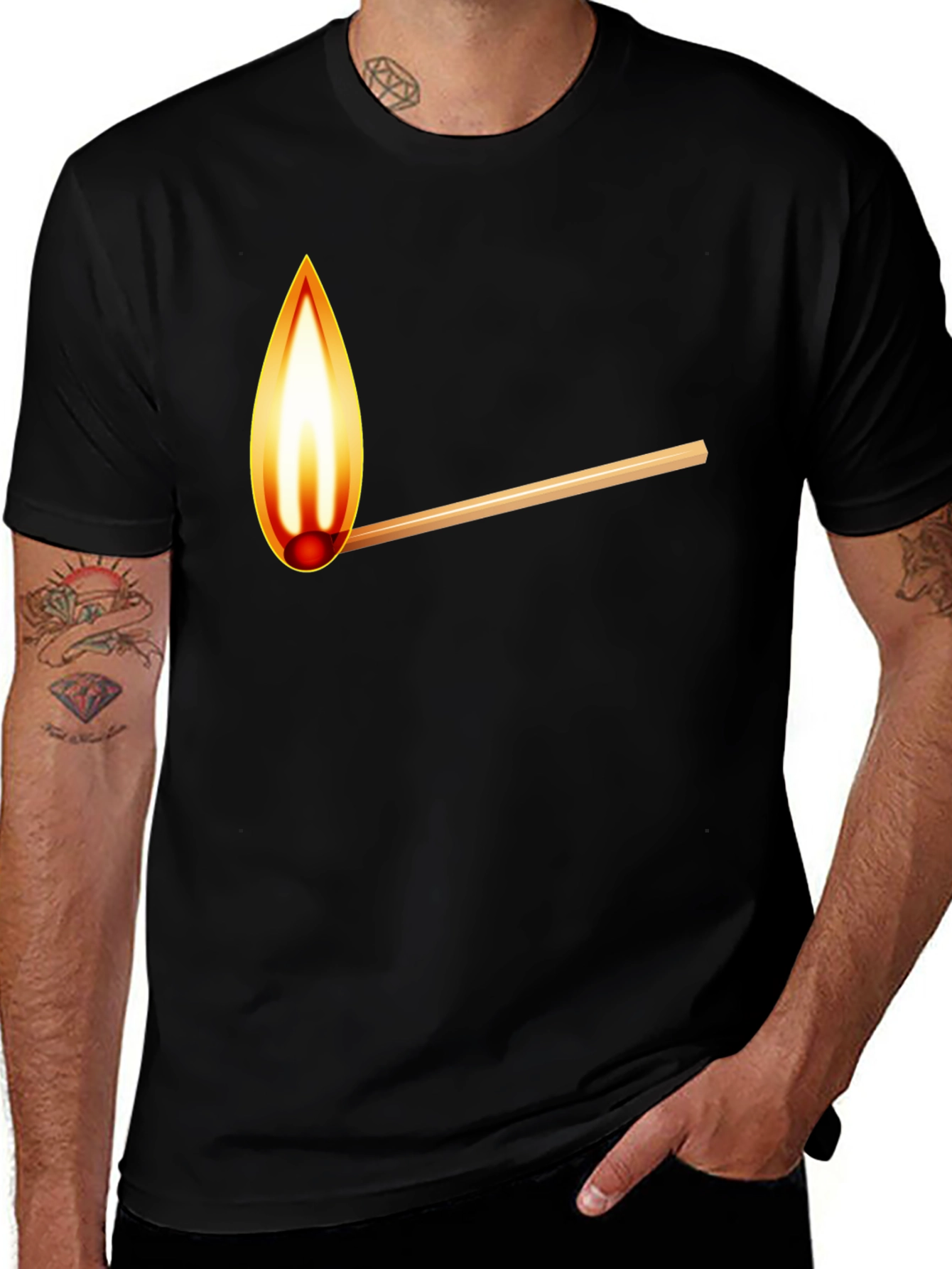 Variant 21 of Burning Match Graphic T-Shirt - Casual Cool