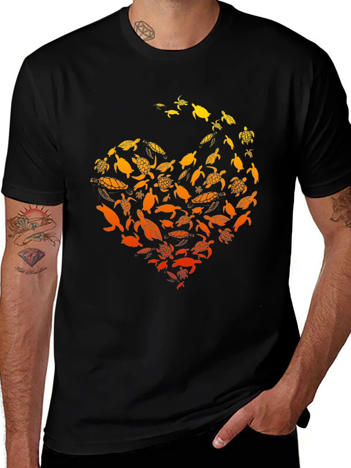 Variant 23 of Turtle Love Graphic T-Shirt - Black