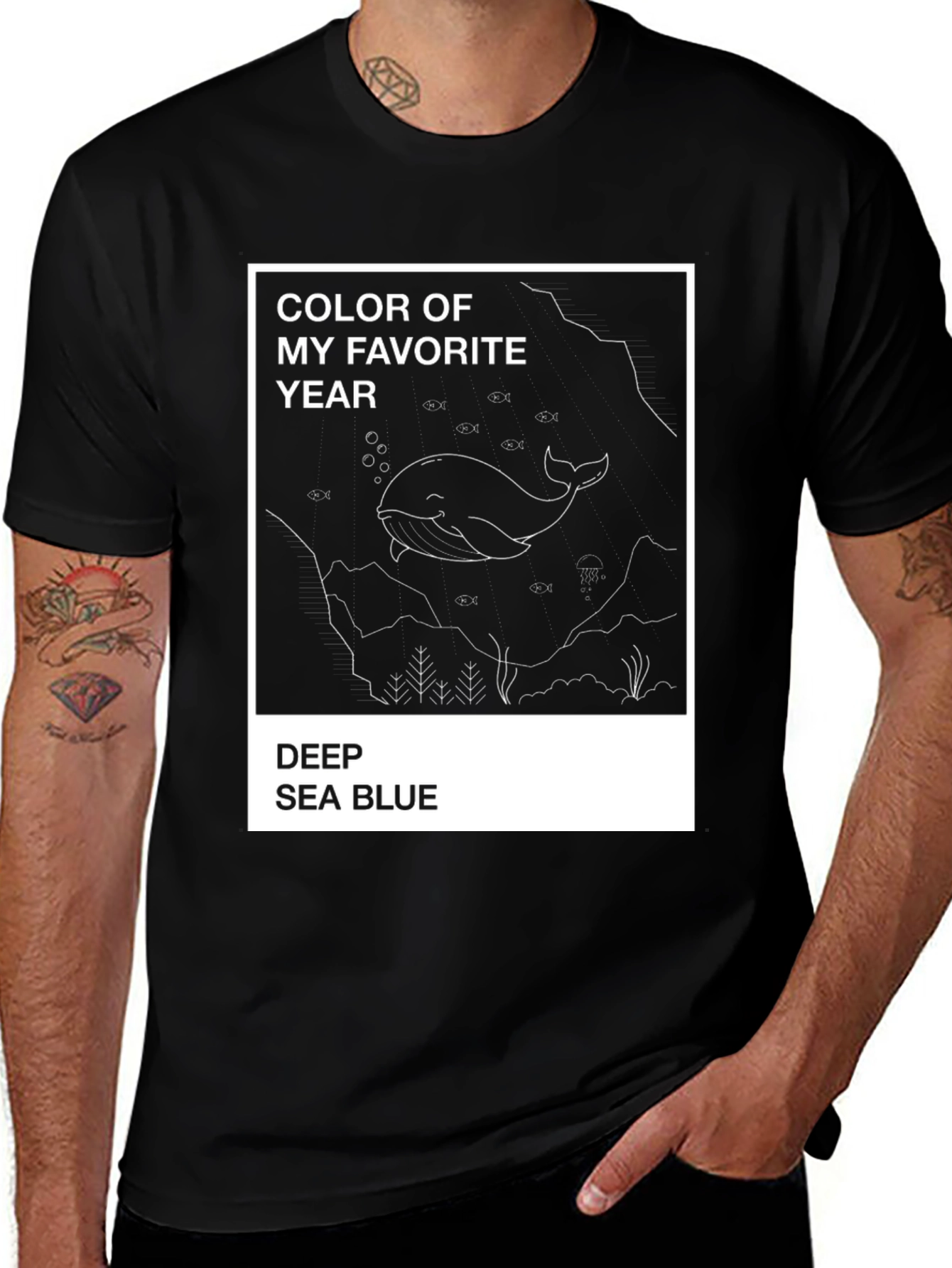 Variant 21 of Deep Sea Blue Whale Graphic Tee