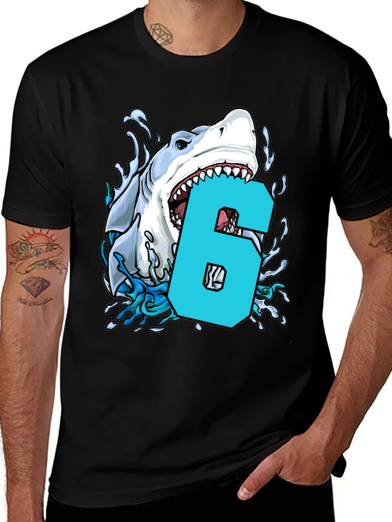 Variant 25 of Shark Bite Number 6 T-Shirt