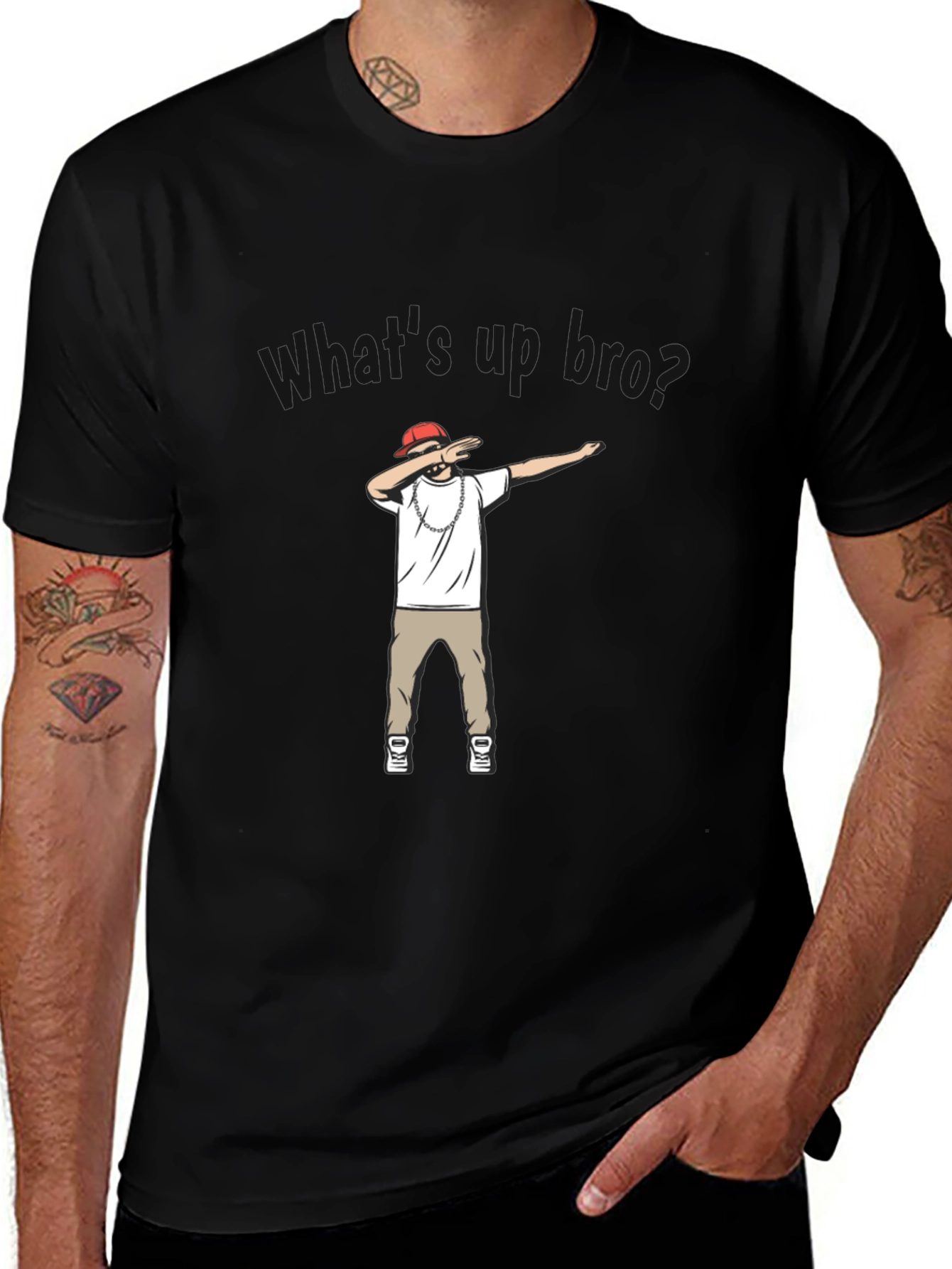 Black Dabbing Hip Hop Graphic Tee - Cool & Trendy! main image